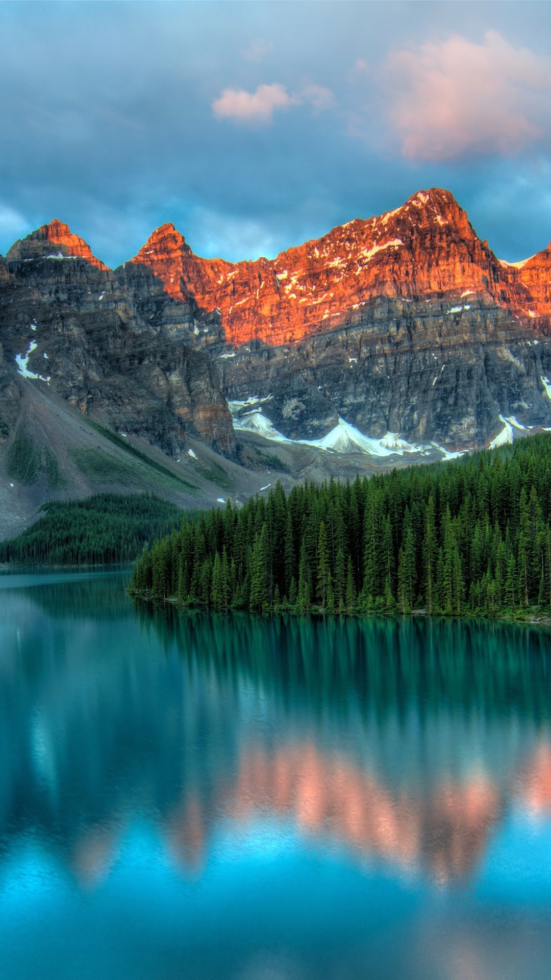 Moraine Lake with Mountains and Forest HD Phone Wallpaper