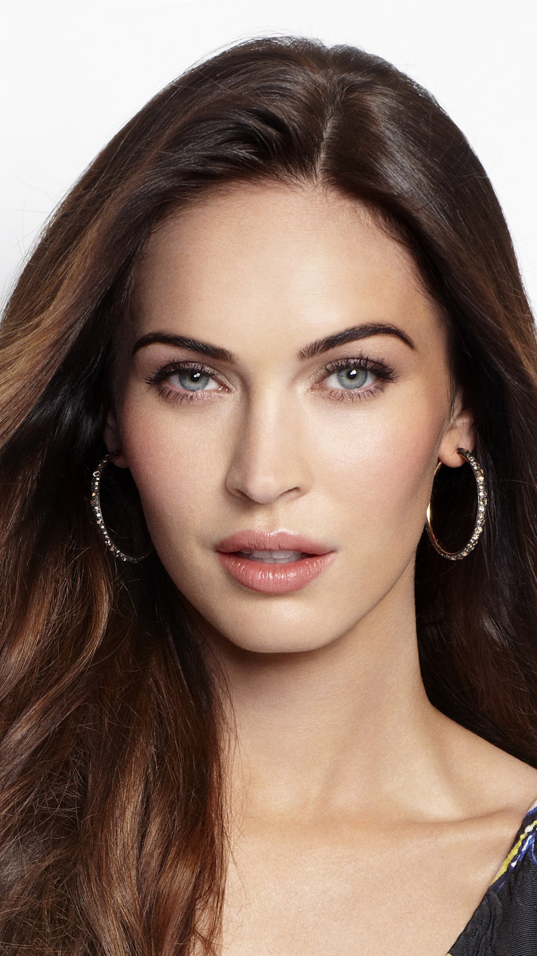 Megan Fox with Hoop Earrings HD Phone Wallpaper