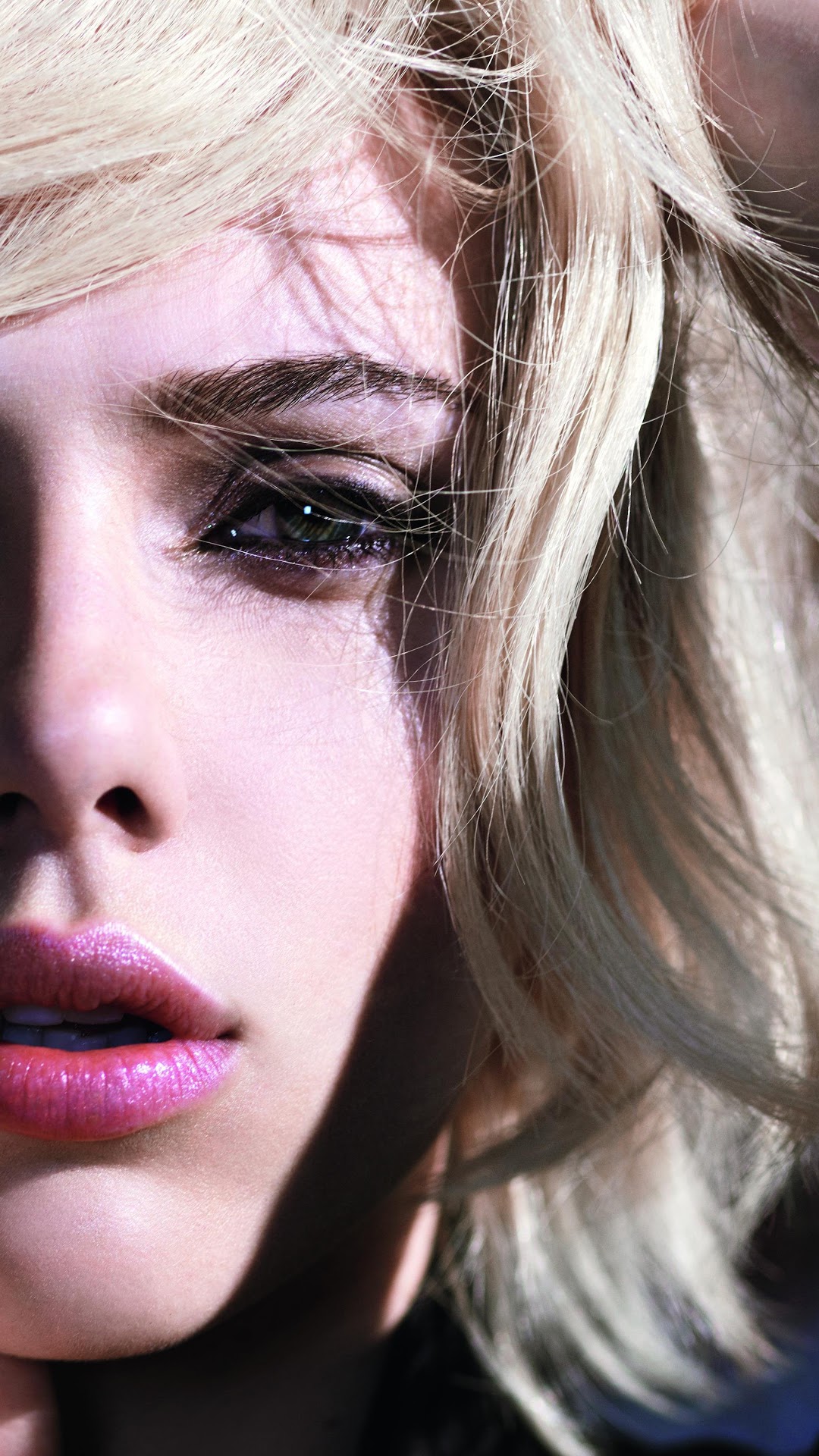 Scarlett Johansson Blonde Woman Close-up HD Phone Wallpaper