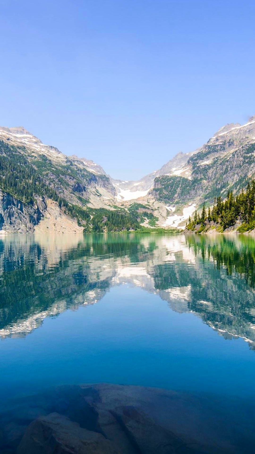 Mountain Lake Reflection Landscape HD Phone Wallpaper