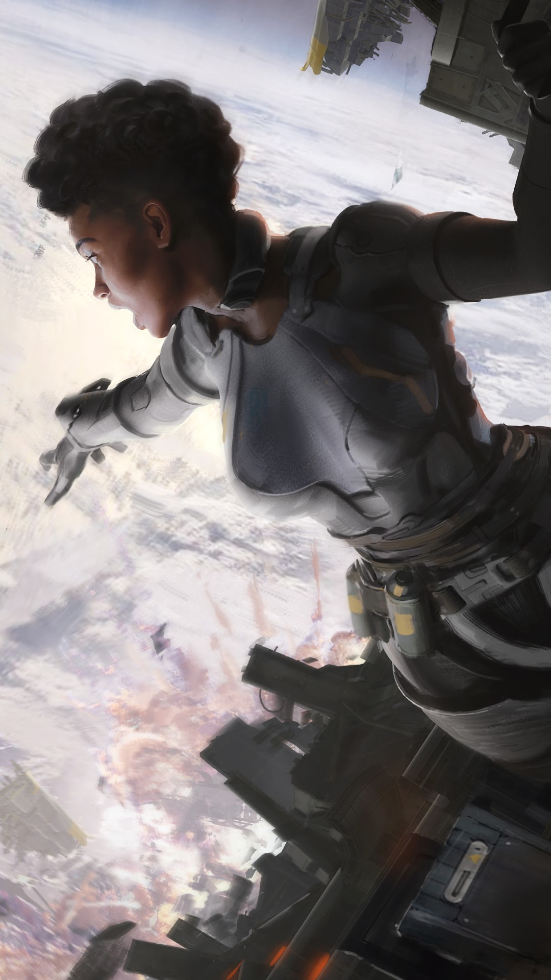 Bangalore from Apex Legends in space HD Phone Wallpaper
