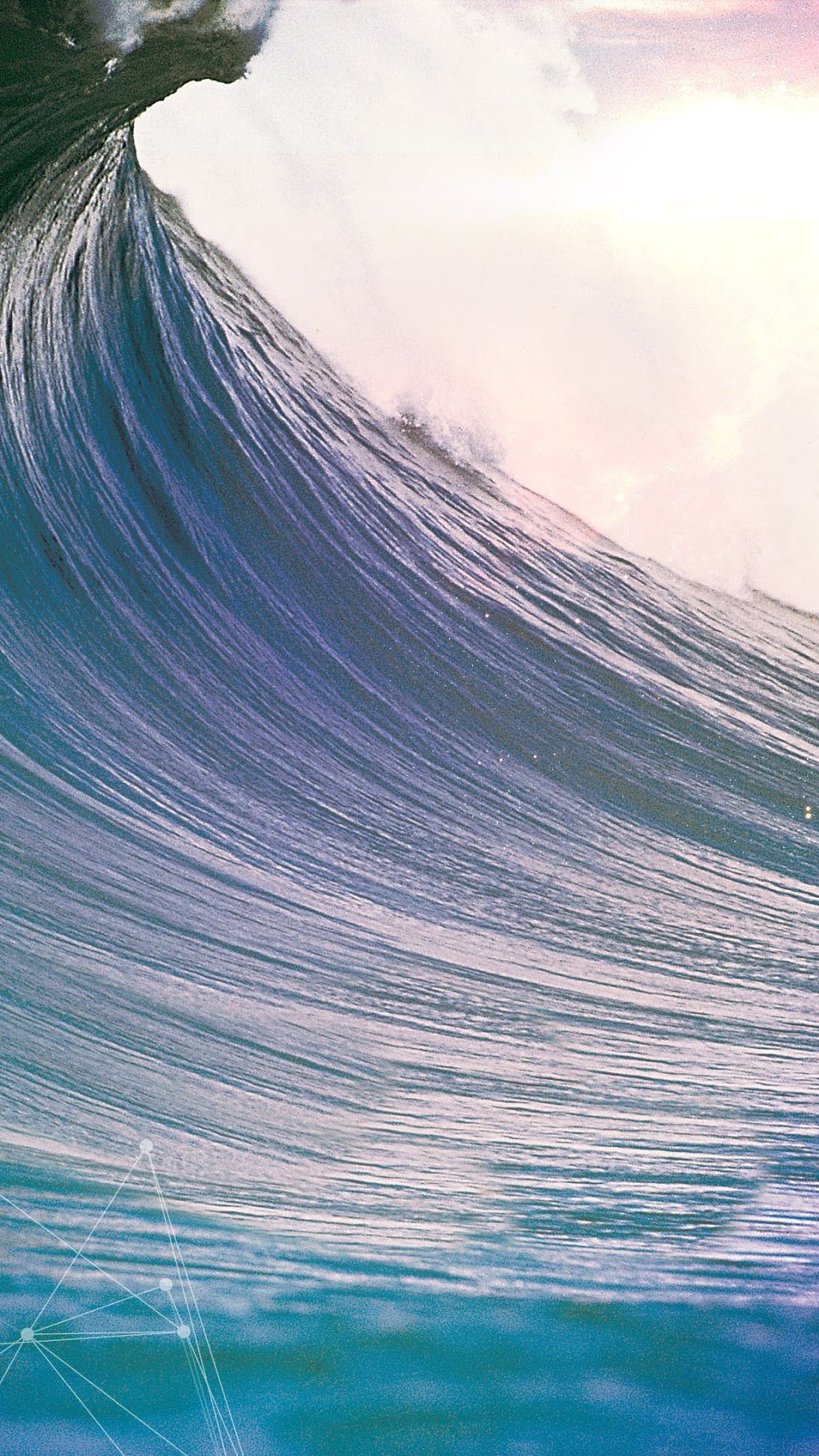 Abstract wave with geometric overlay HD Phone Wallpaper