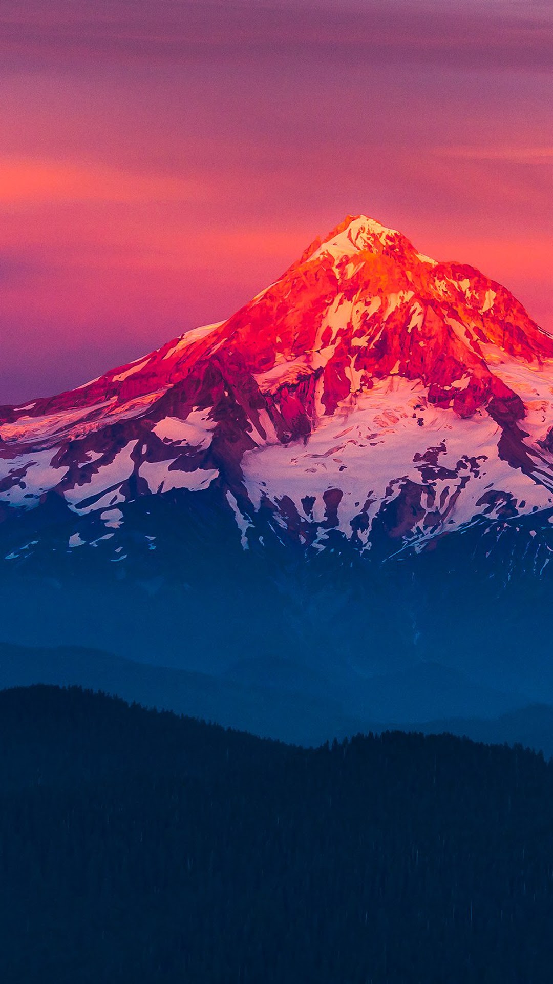 Snow-capped mountain at sunset HD Phone Wallpaper