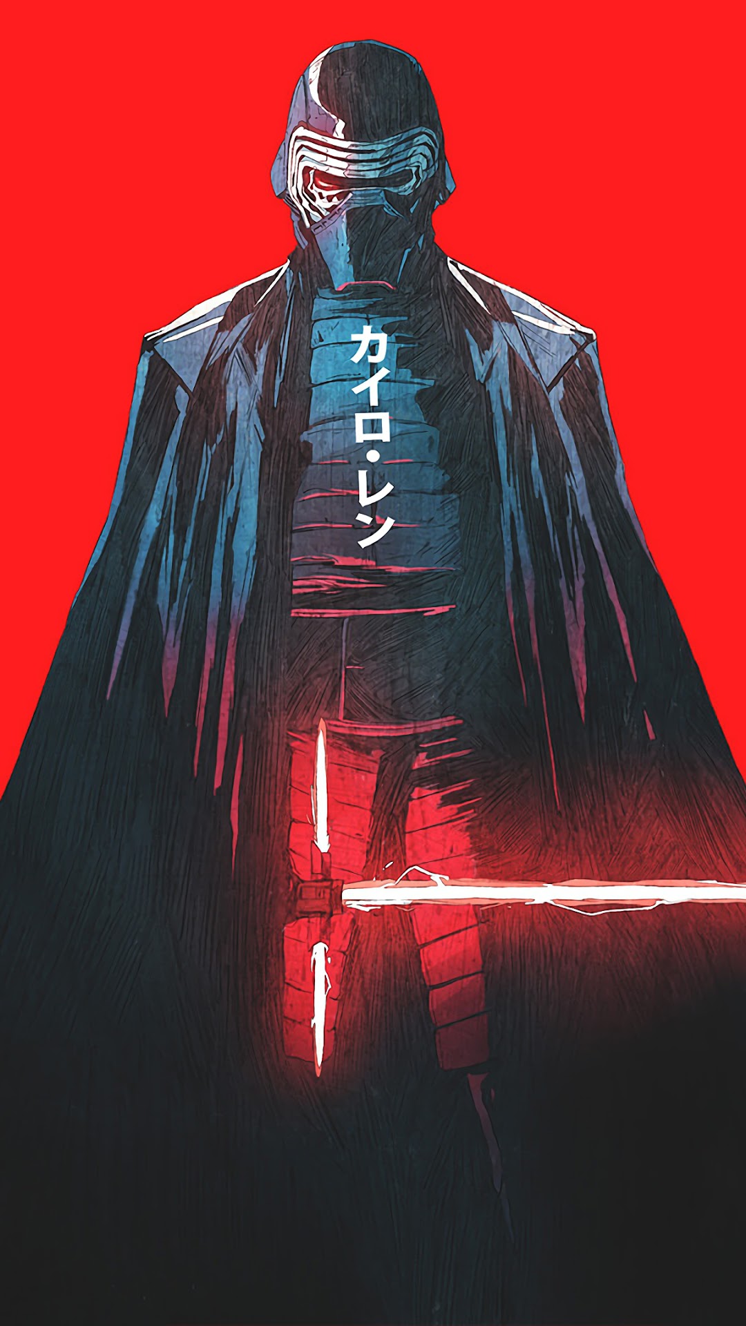 Kylo Ren from Star Wars with Lightsaber HD Phone Wallpaper