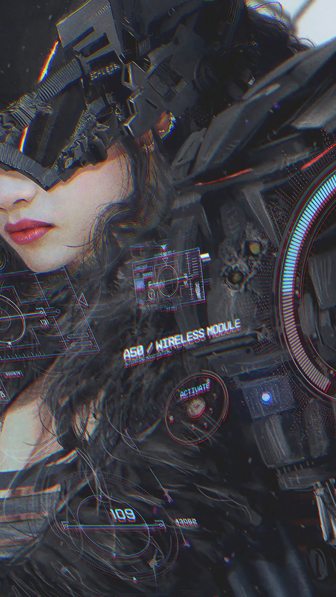 Sci-Fi Girl with Cybernetic Enhancements HD Phone Wallpaper