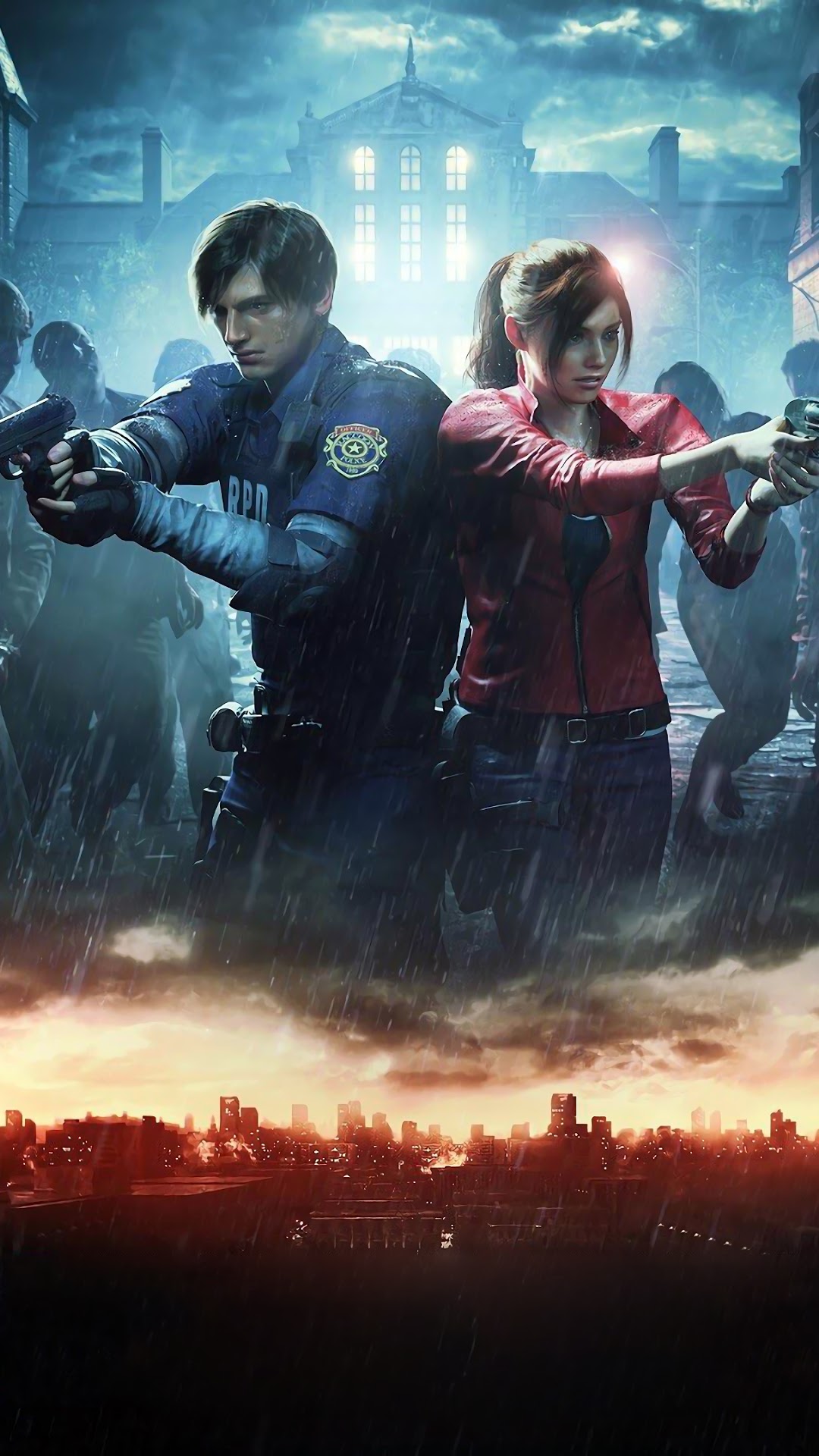 Leon S. Kennedy and Claire Redfield from Resident Evil 2 HD Phone Wallpaper