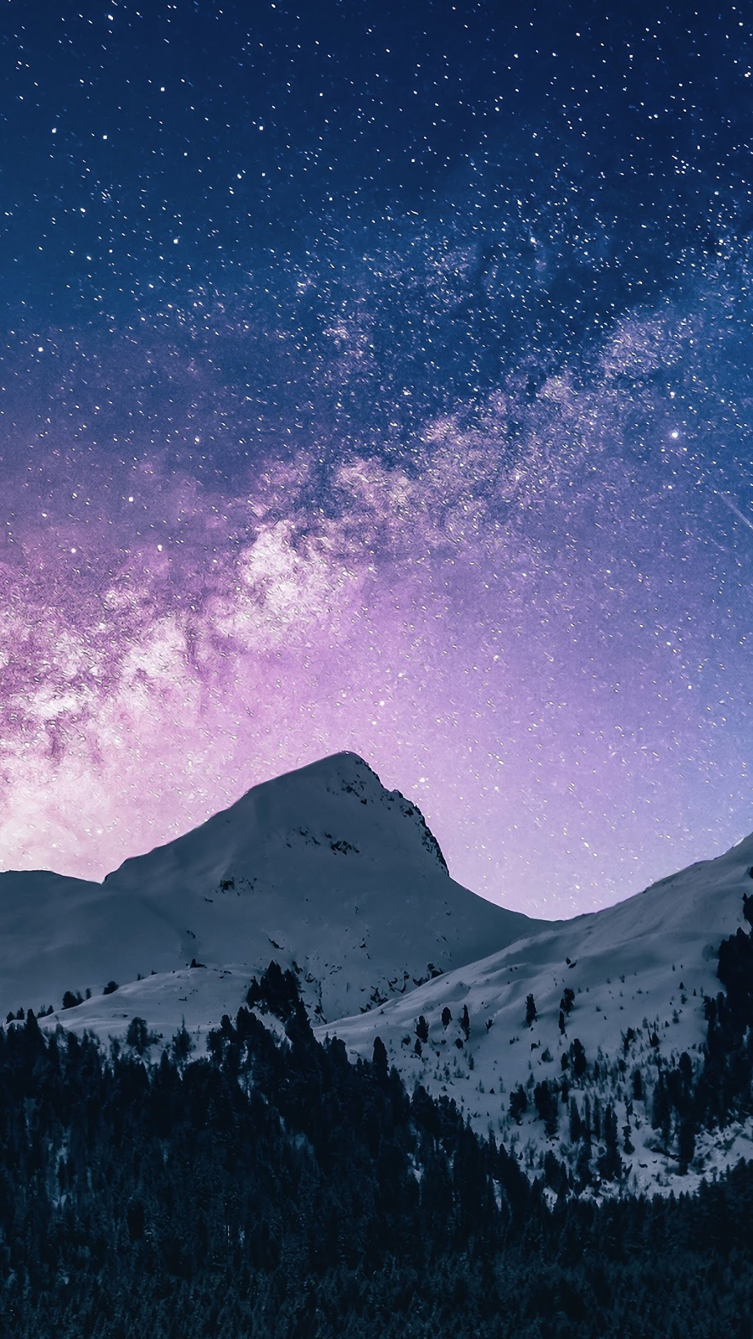Night Sky Stars Comet Mountains HD Phone Wallpaper