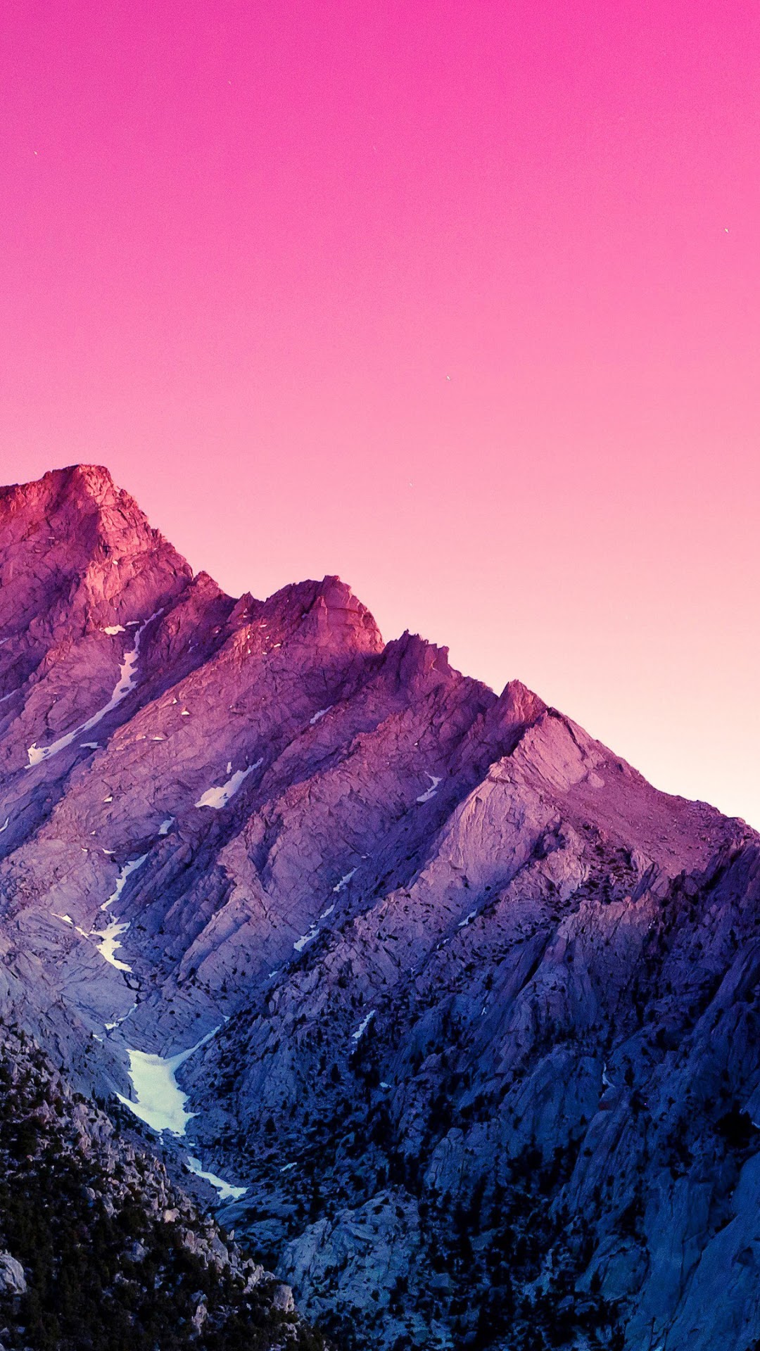 Mountain range under a purple sky HD Phone Wallpaper
