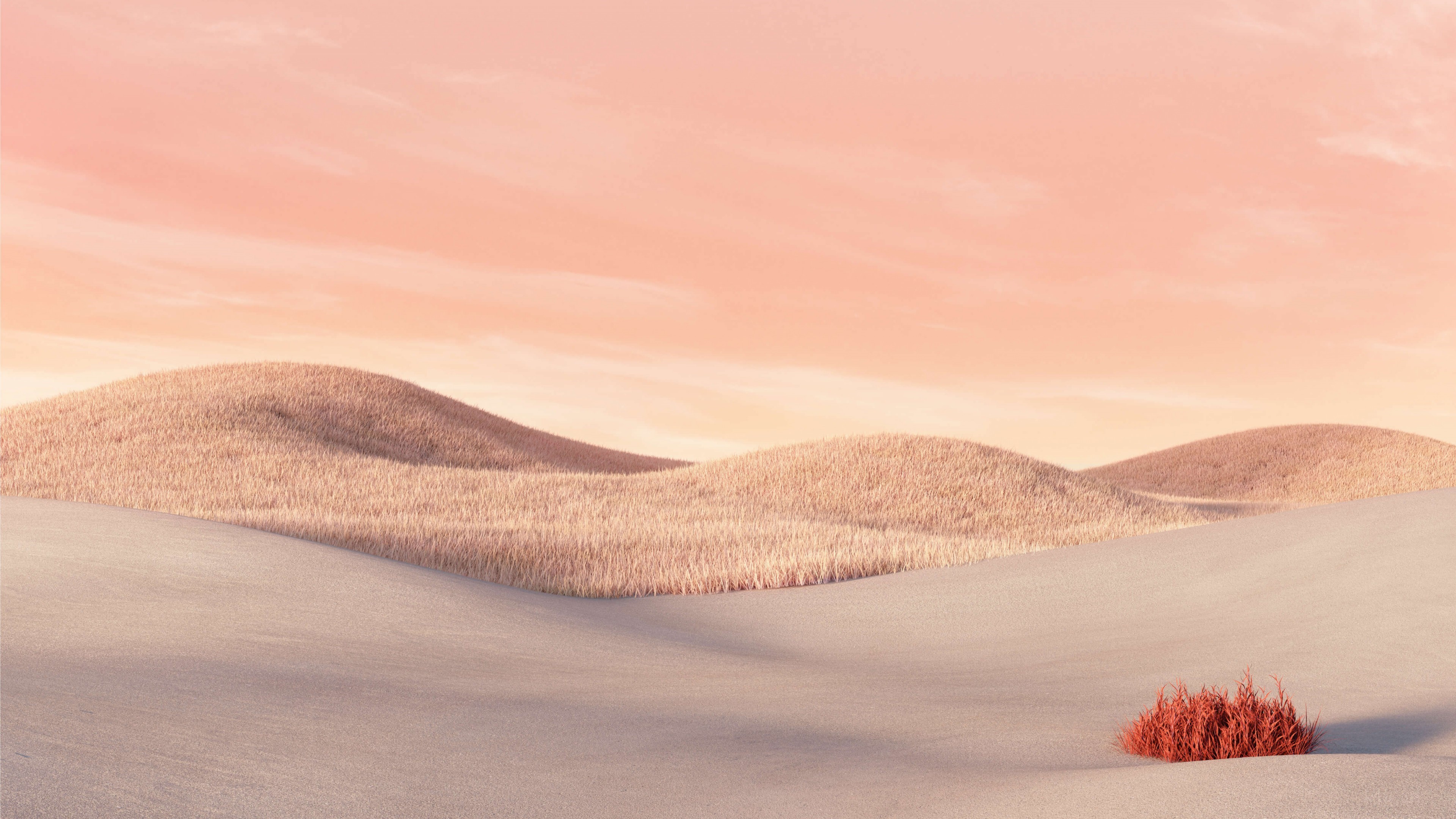 Desert Landscape with Pink Sky 4K HD Wallpaper