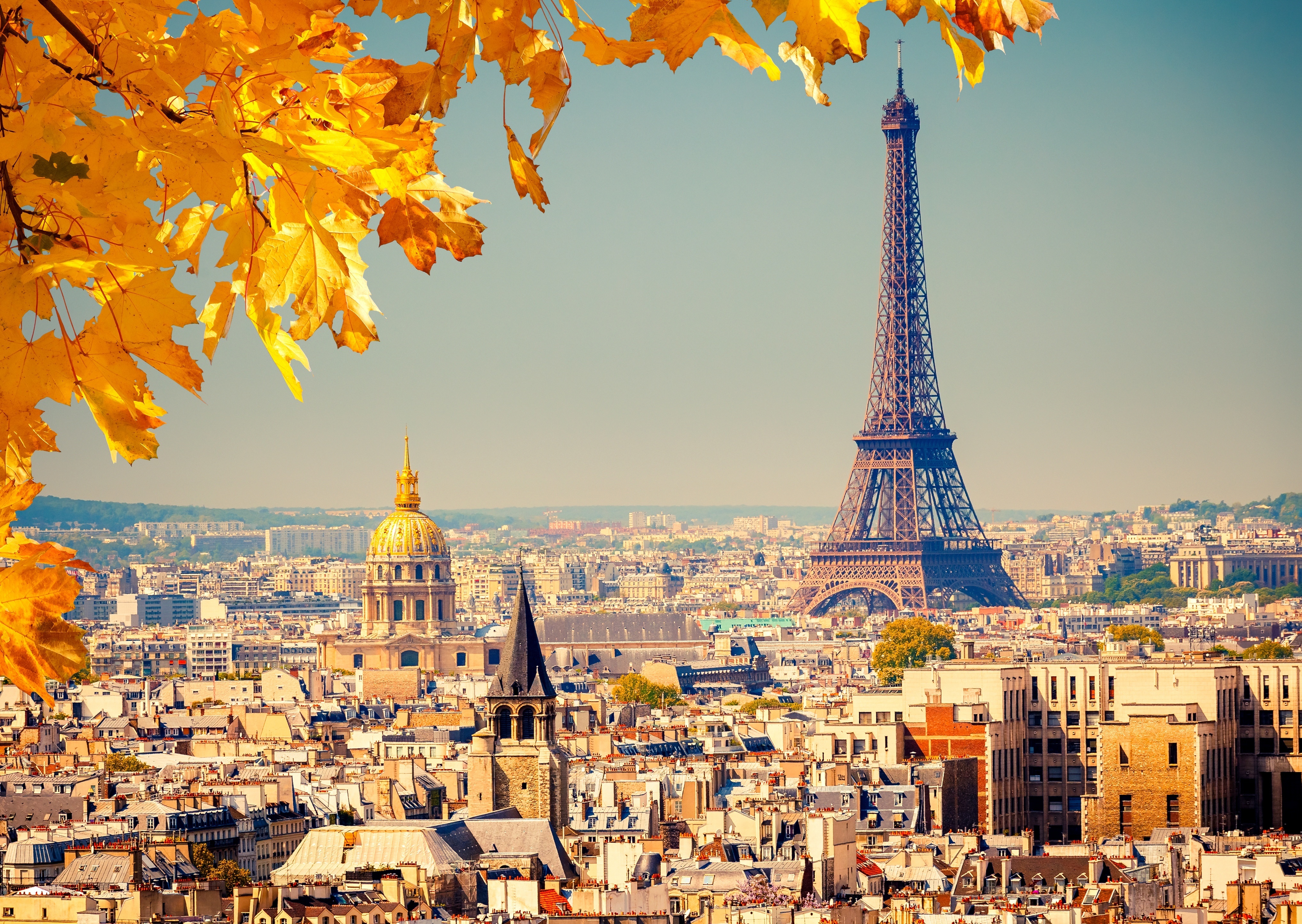 Eiffel Tower and Parisian cityscape in autumn HD Wallpaper