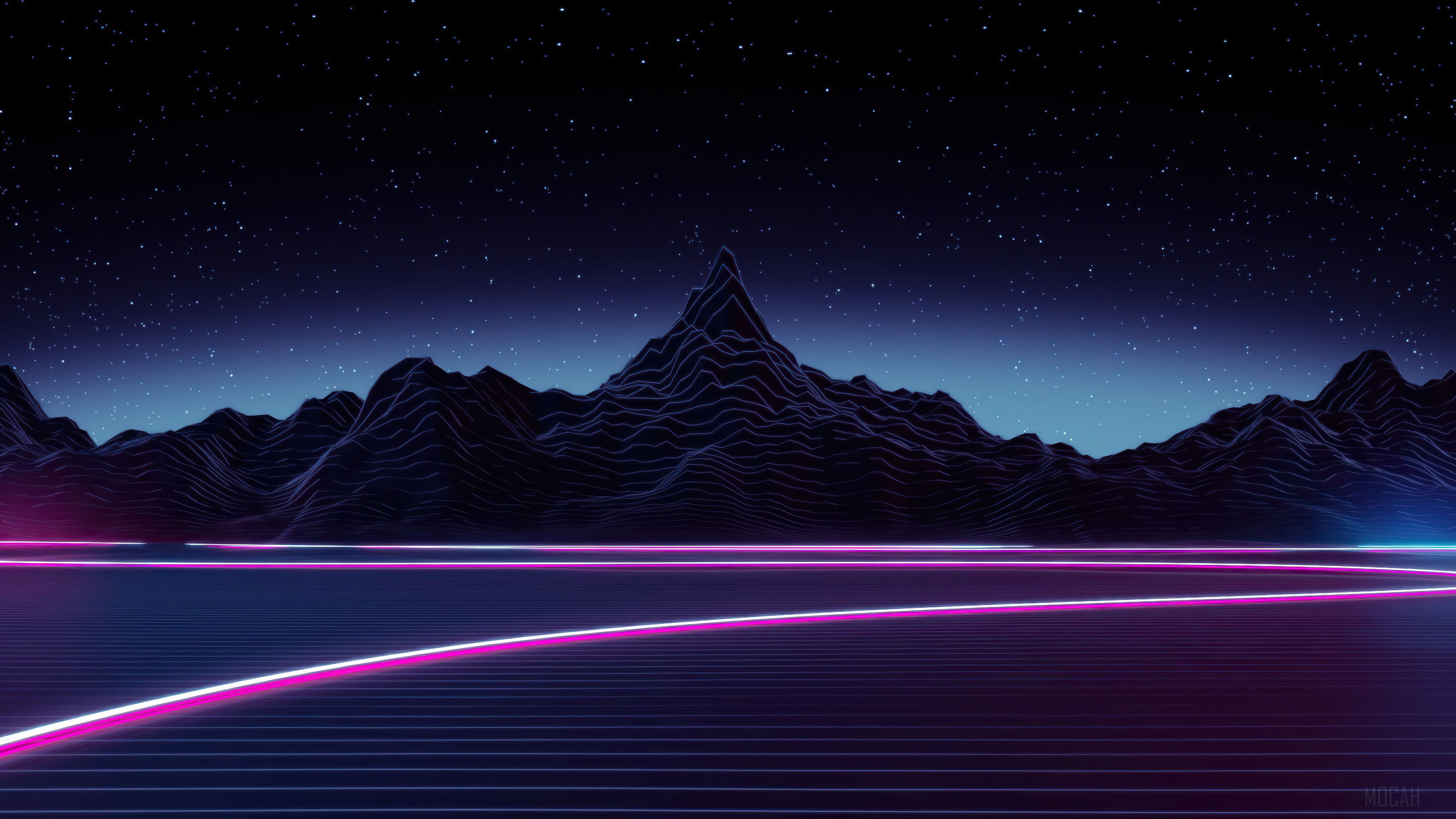 Digital Art of a Starry Night Scenery 4K HD Wallpaper