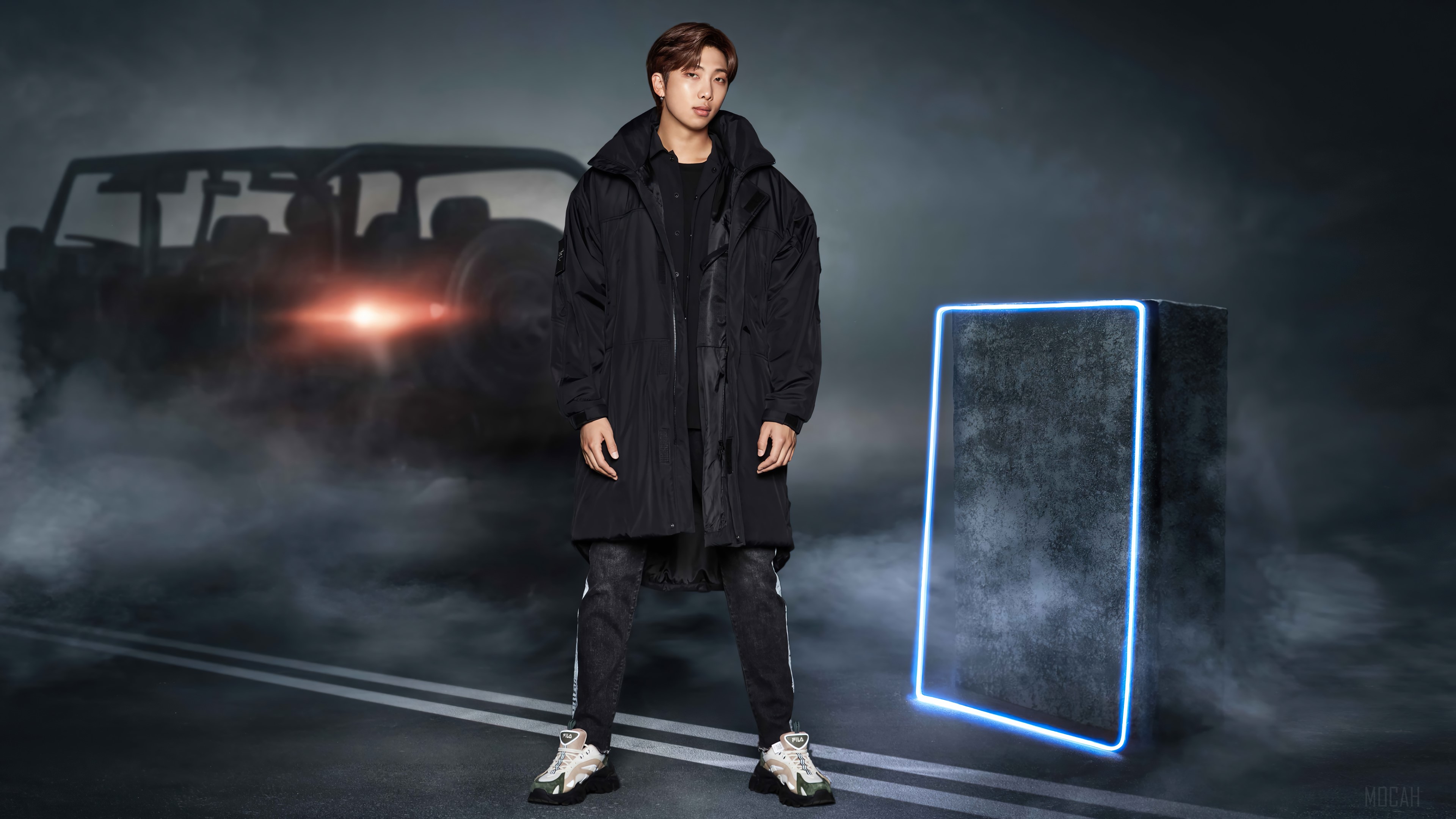 RM from BTS wearing Fila in a photoshoot HD Wallpaper