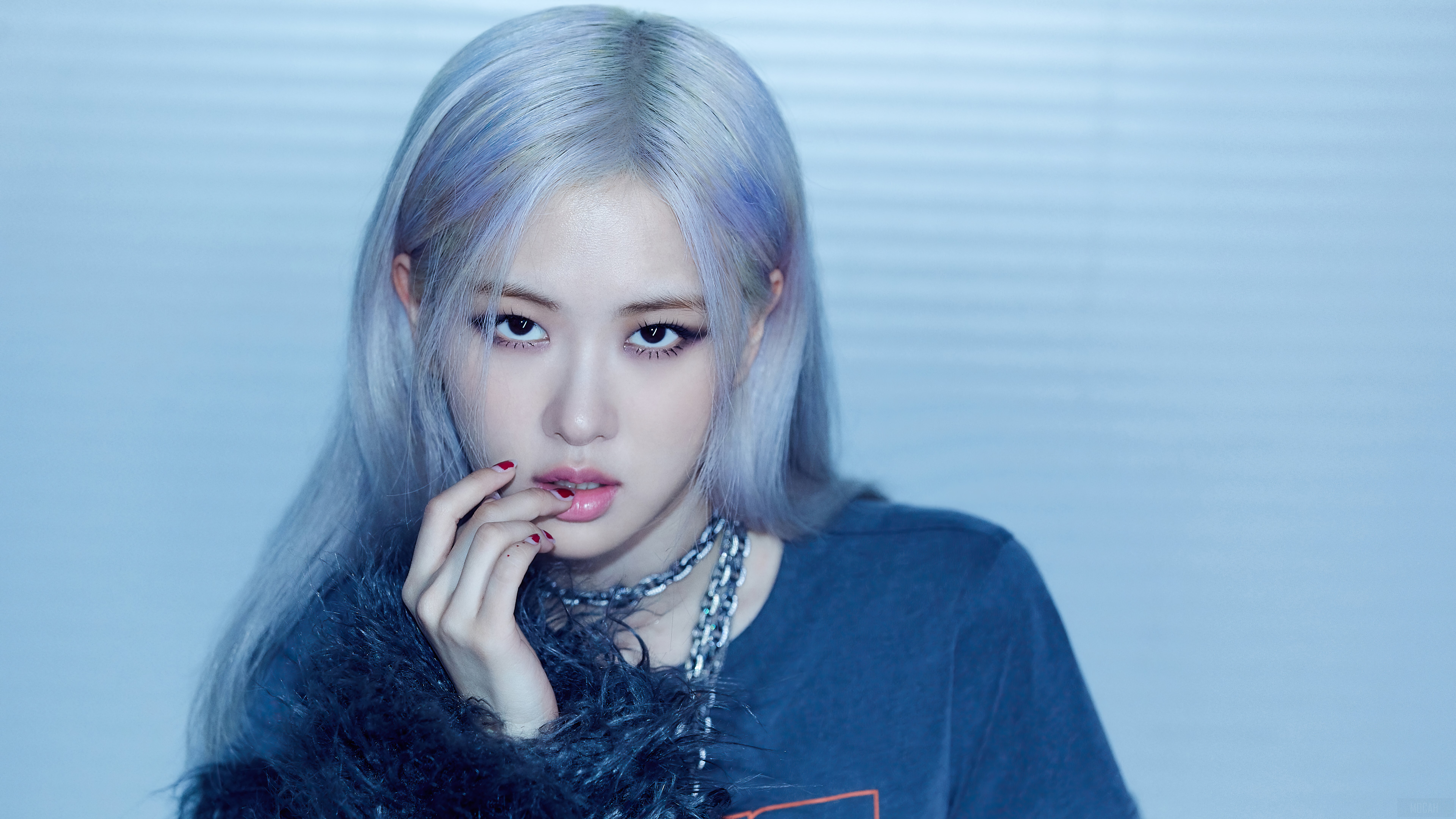 Rose from BLACKPINK in Moody Blue Lighting 4K HD Wallpaper