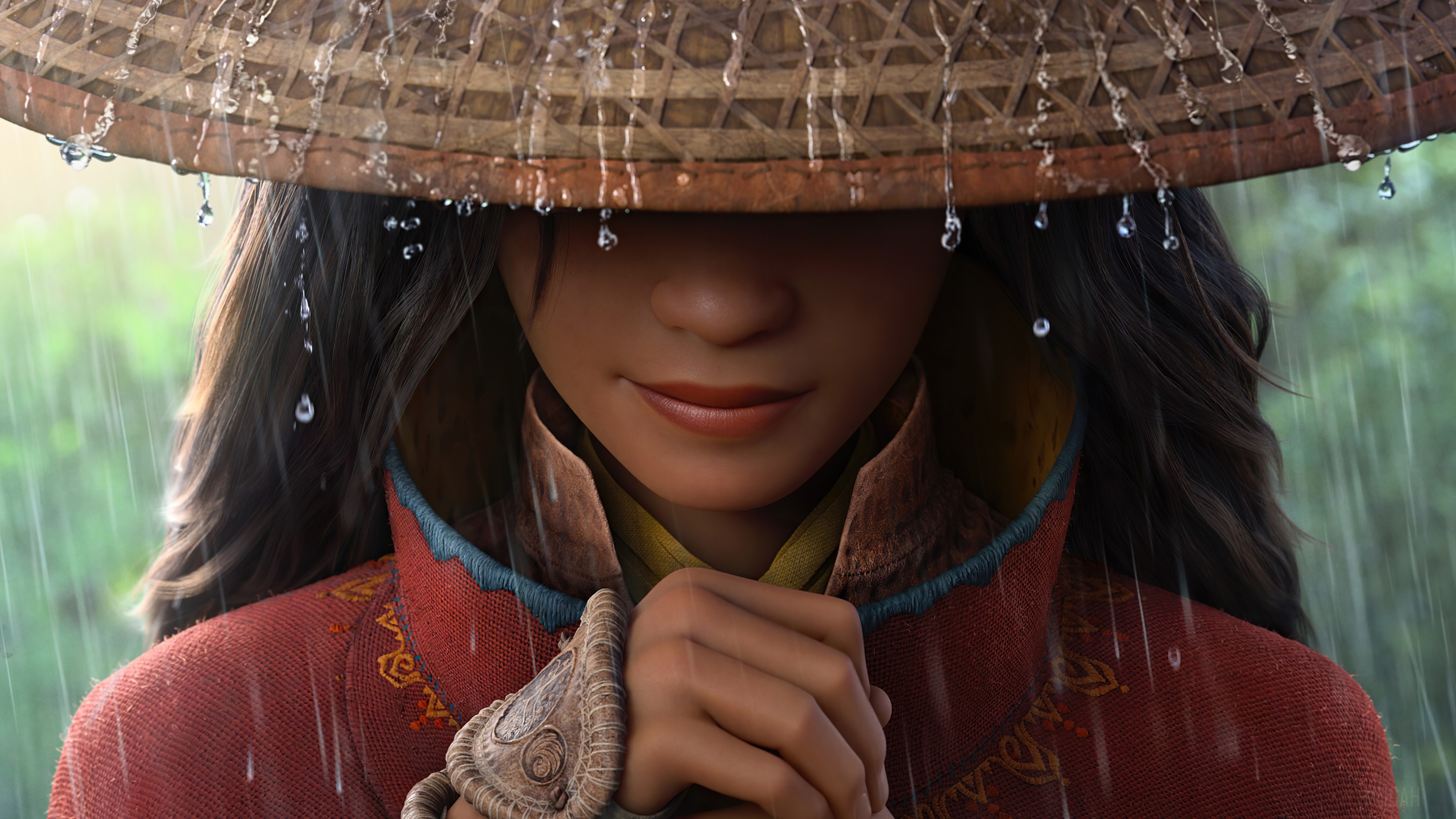 Raya from Raya and the Last Dragon in the rain HD Wallpaper