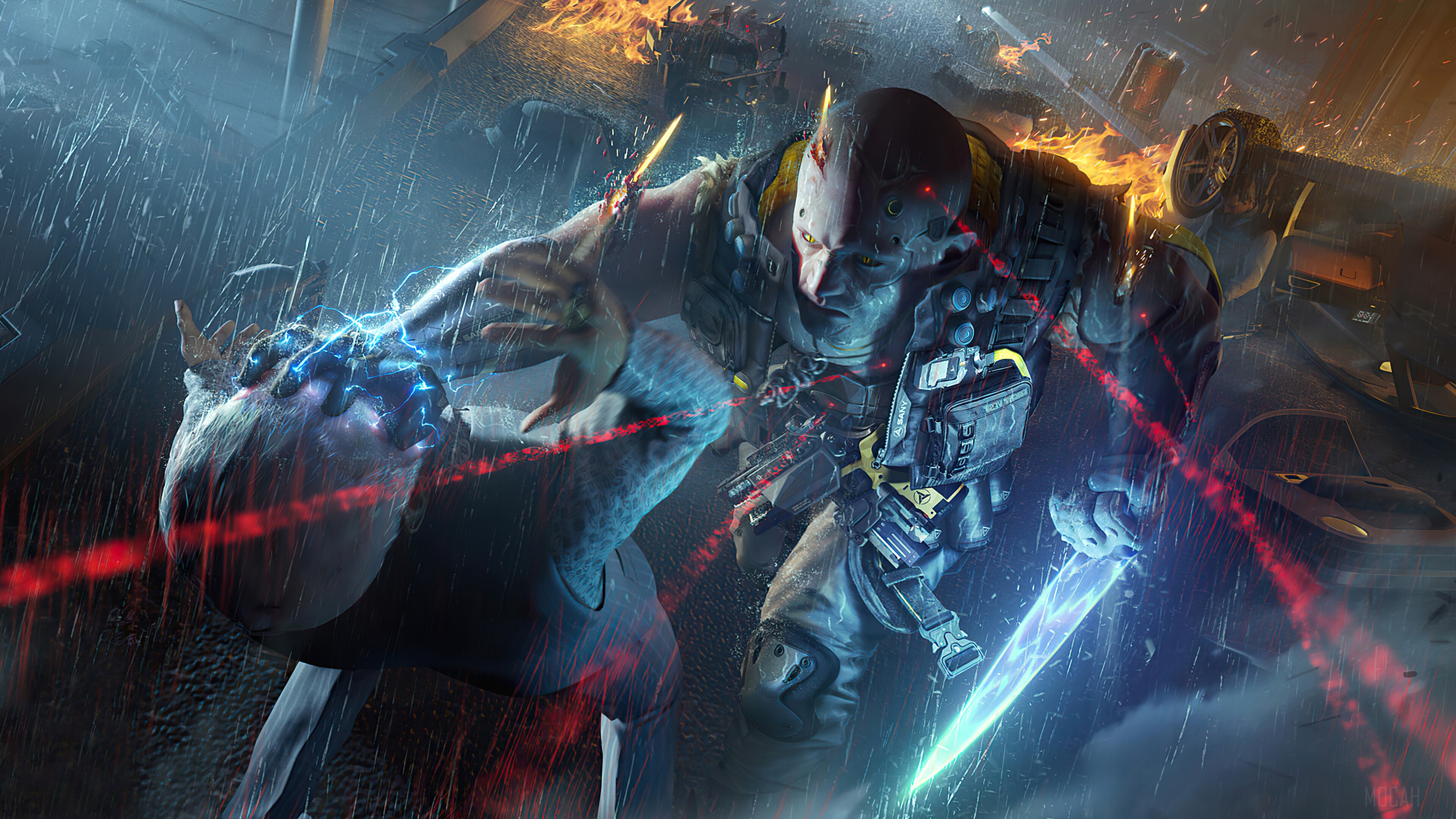 Cyberpunk 2077 character in combat 4K HD Wallpaper