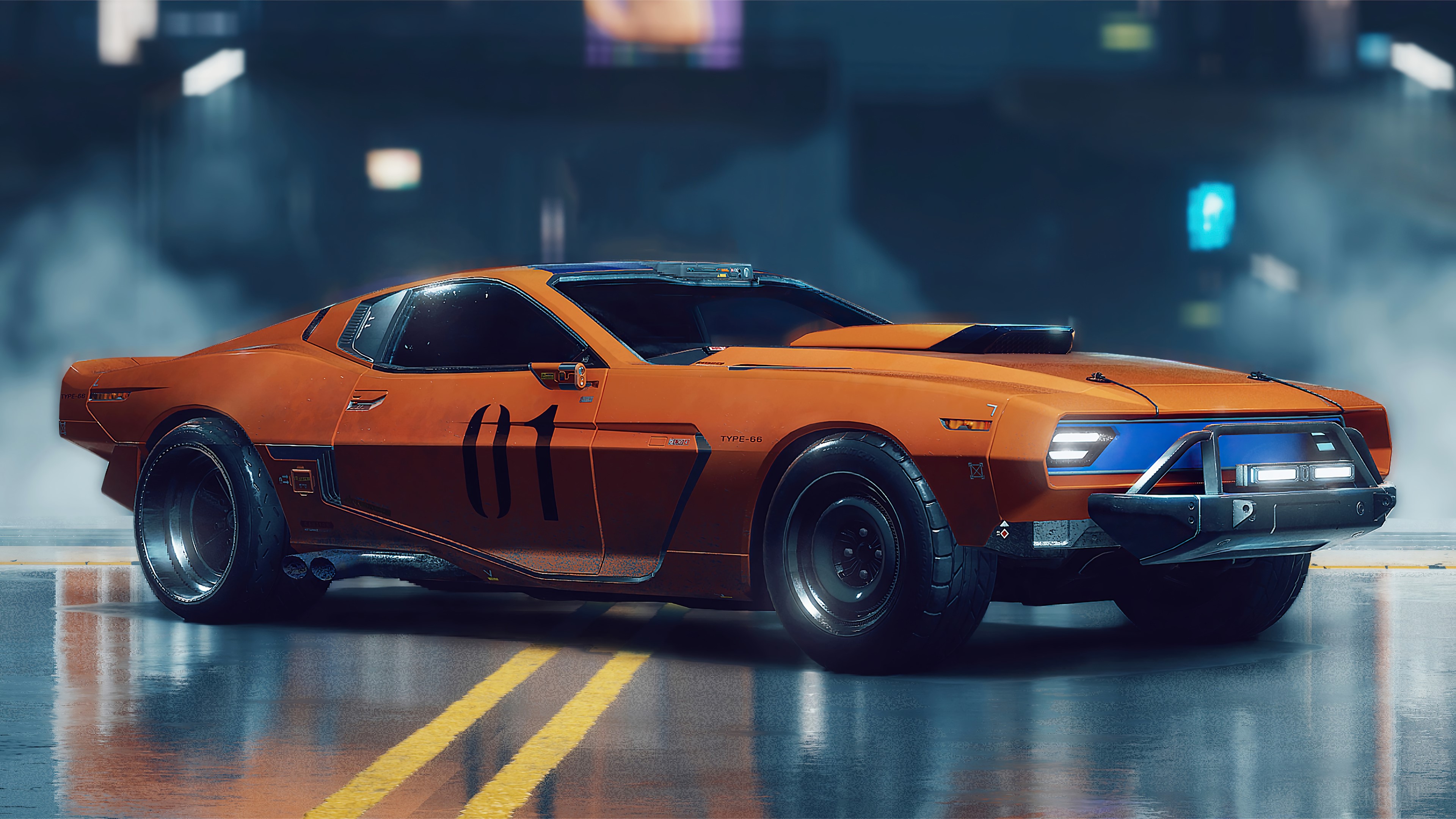 Cyberpunk 2077 sports car 4K HD Wallpaper