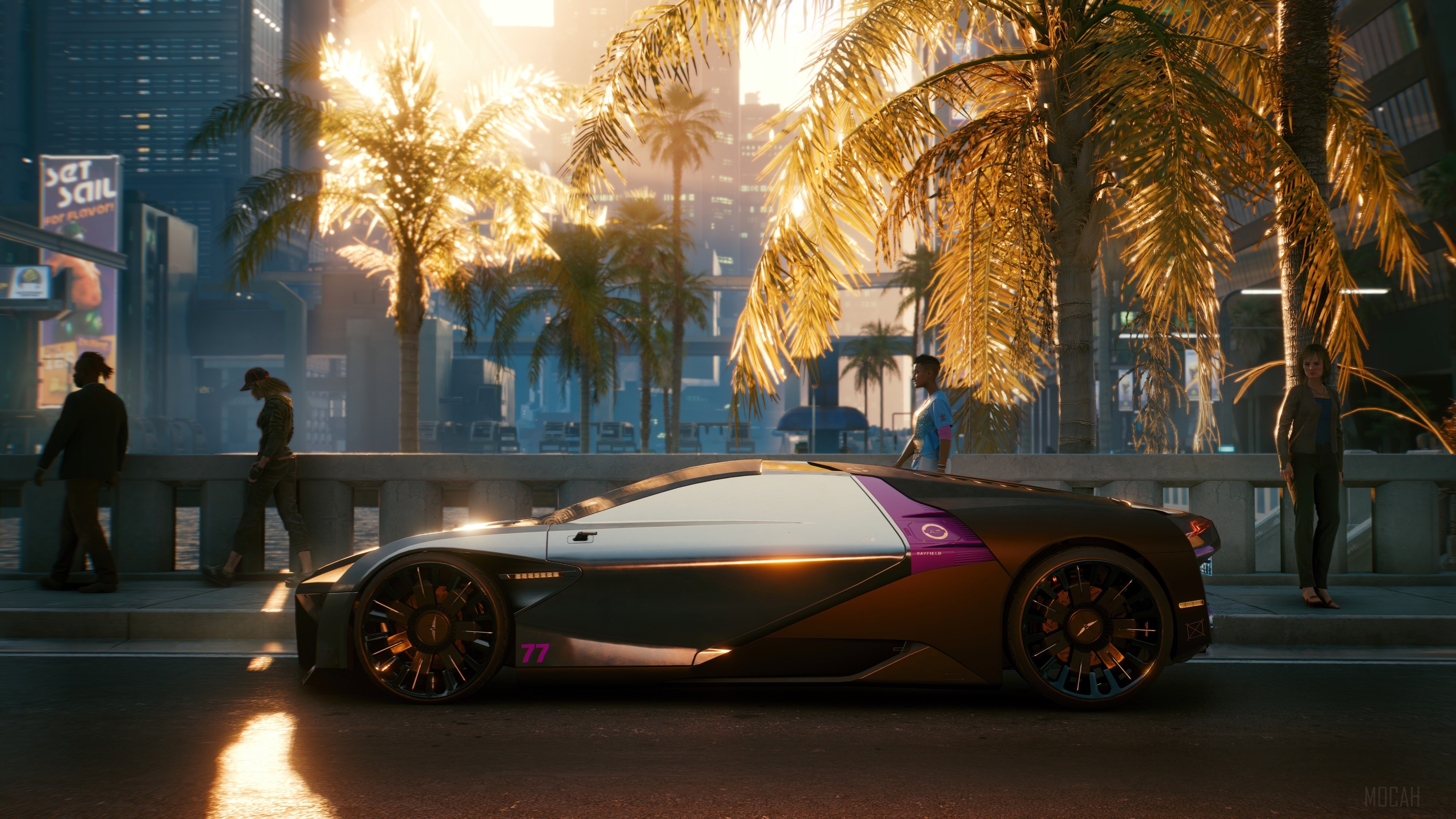 Sports car in Cyberpunk 2077 4K HD Wallpaper