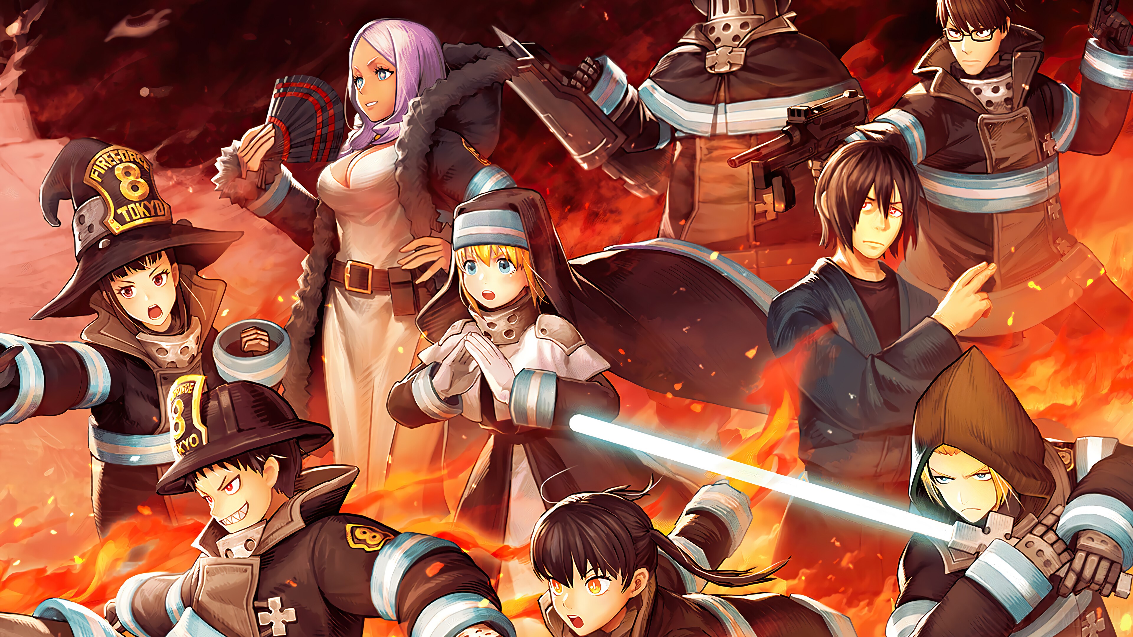 Fire Force Anime Enen No Shouboutai Hibana Akitaru Obi Maki Oze Fire Force Anime Enen No Shouboutai Hibana Akitaru Obi Maki Oze