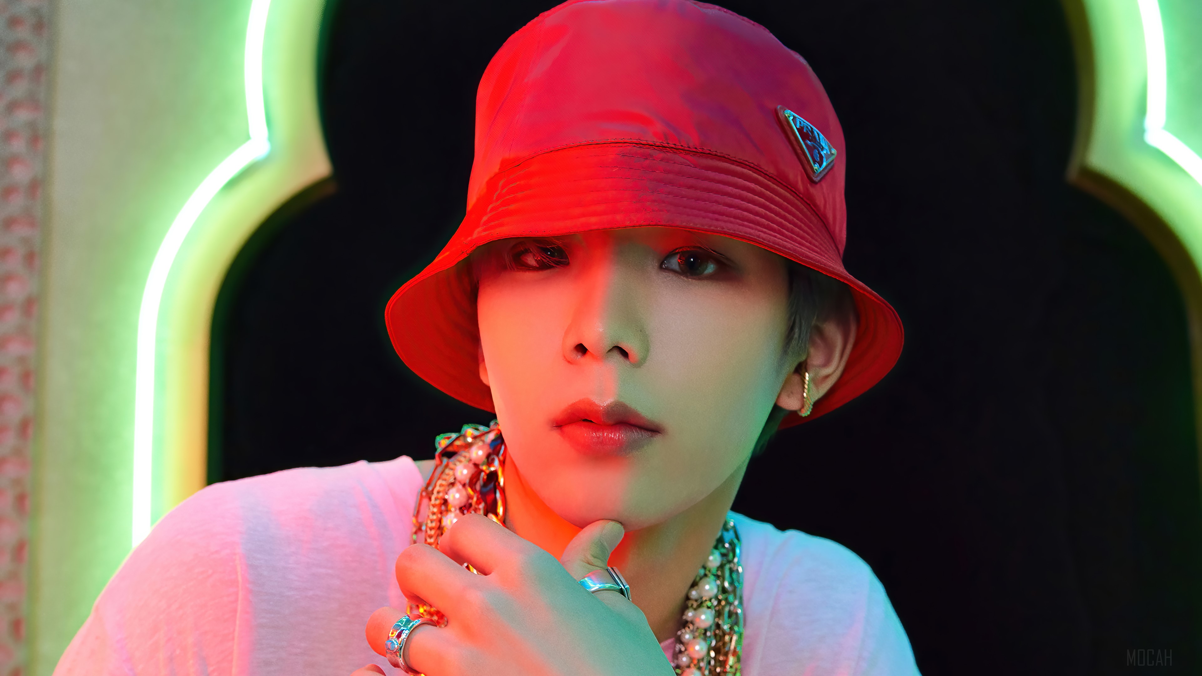 Shotaro from NCT U wearing a red bucket hat HD Wallpaper