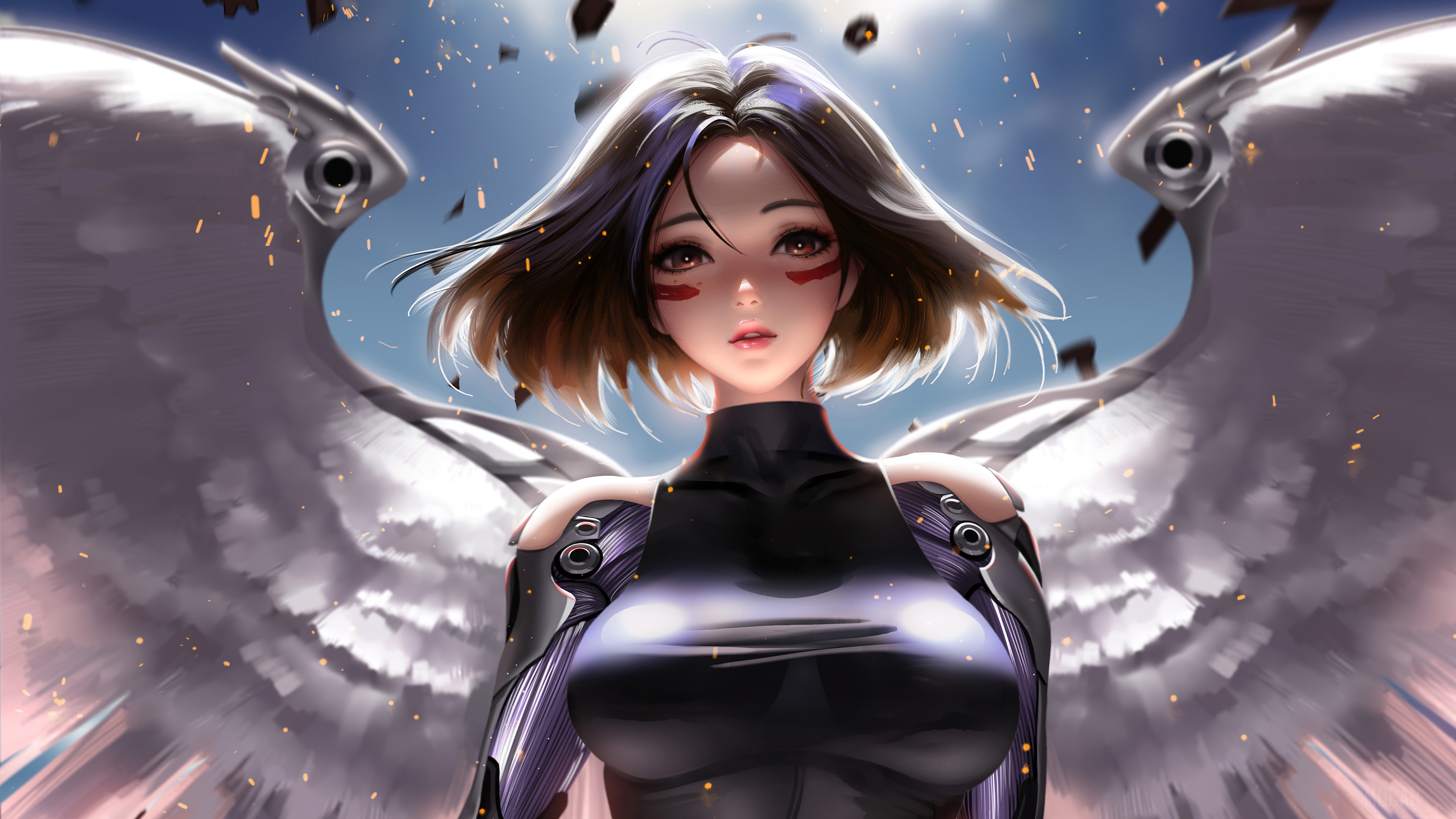 Alita with Mechanical Wings in 4K HD Wallpaper