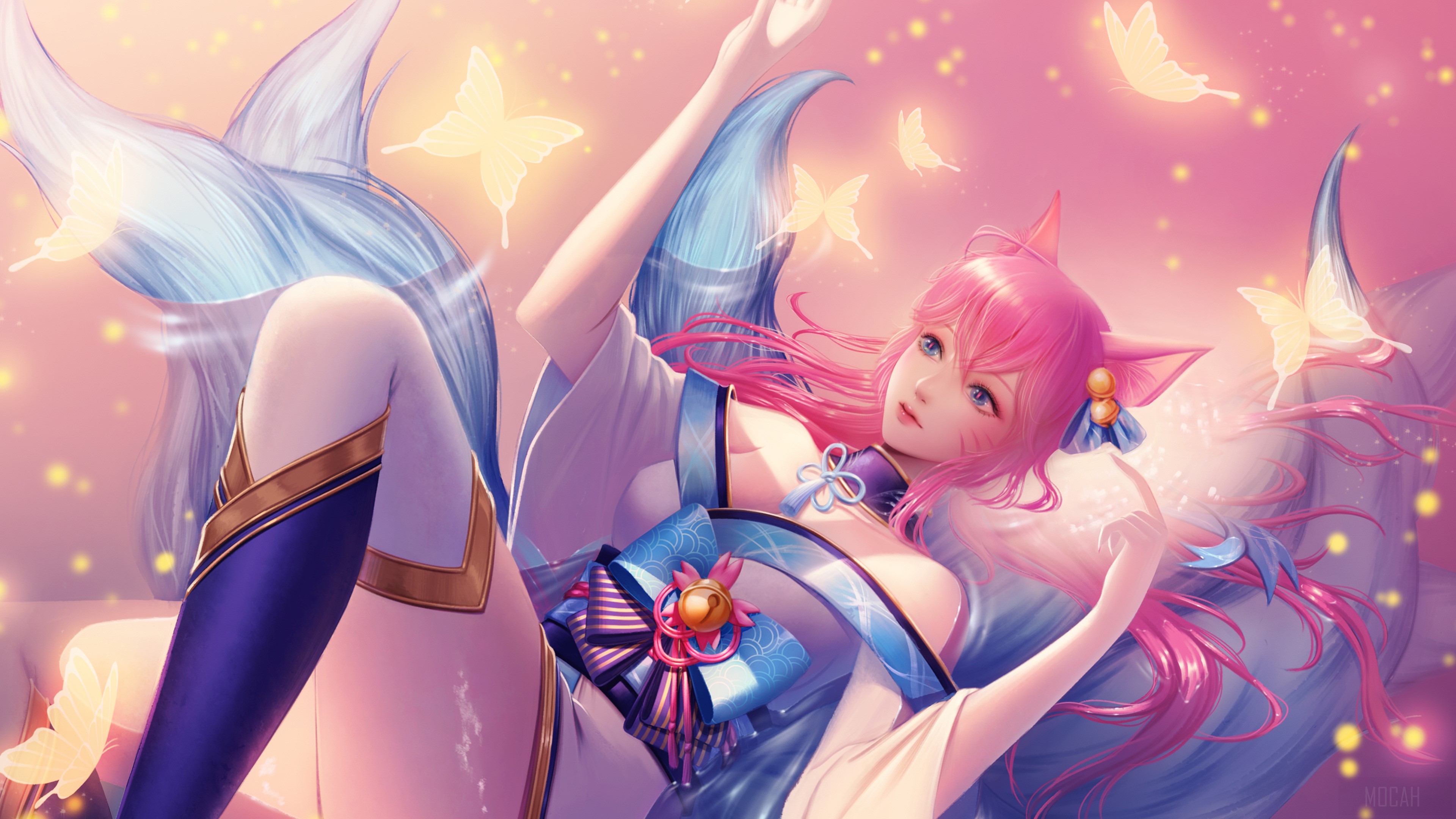 Ahri Spirit Blossom 4K Artwork HD Wallpaper
