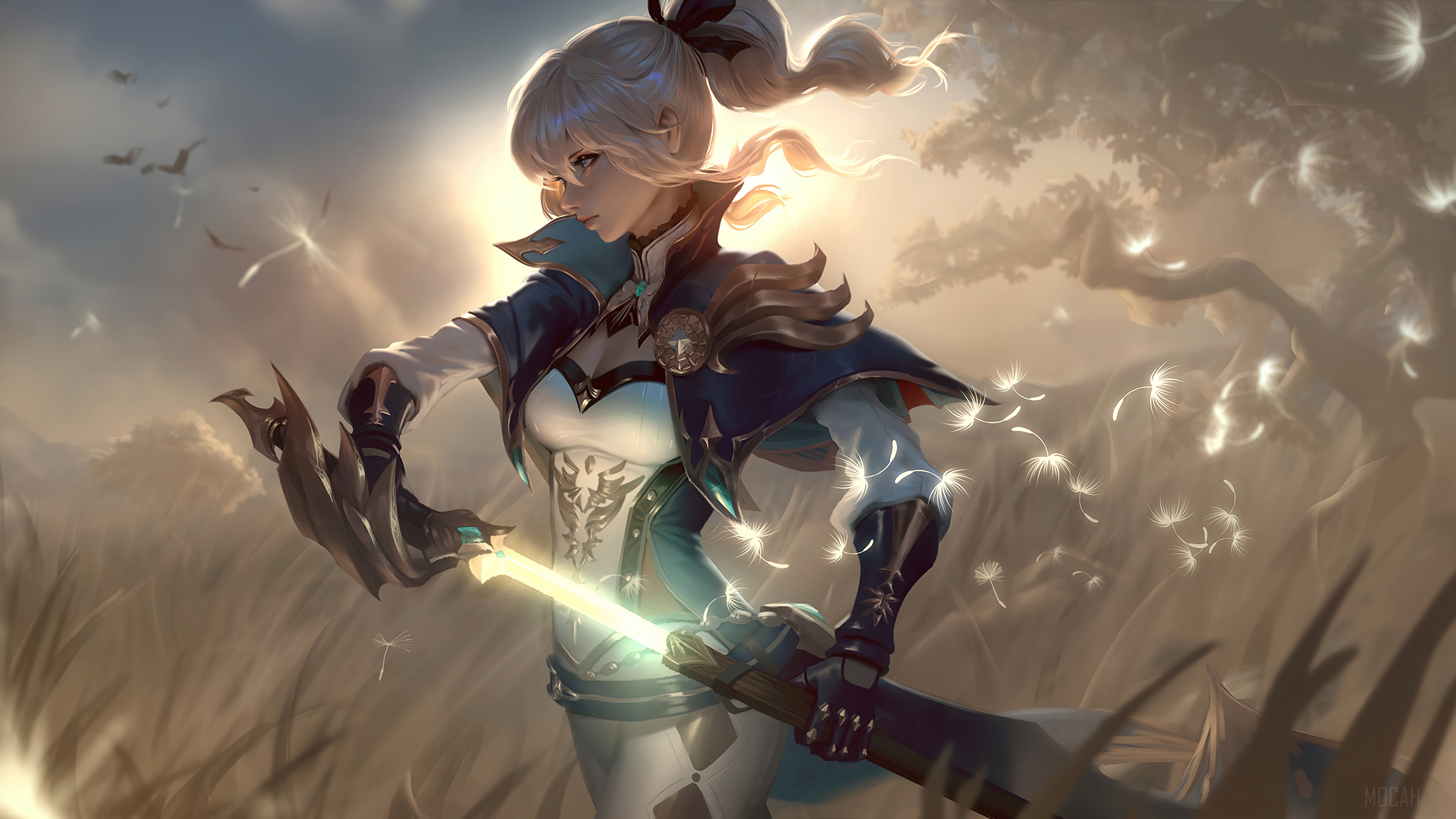 Jean from Genshin Impact in Ethereal Glow 4K HD Wallpaper