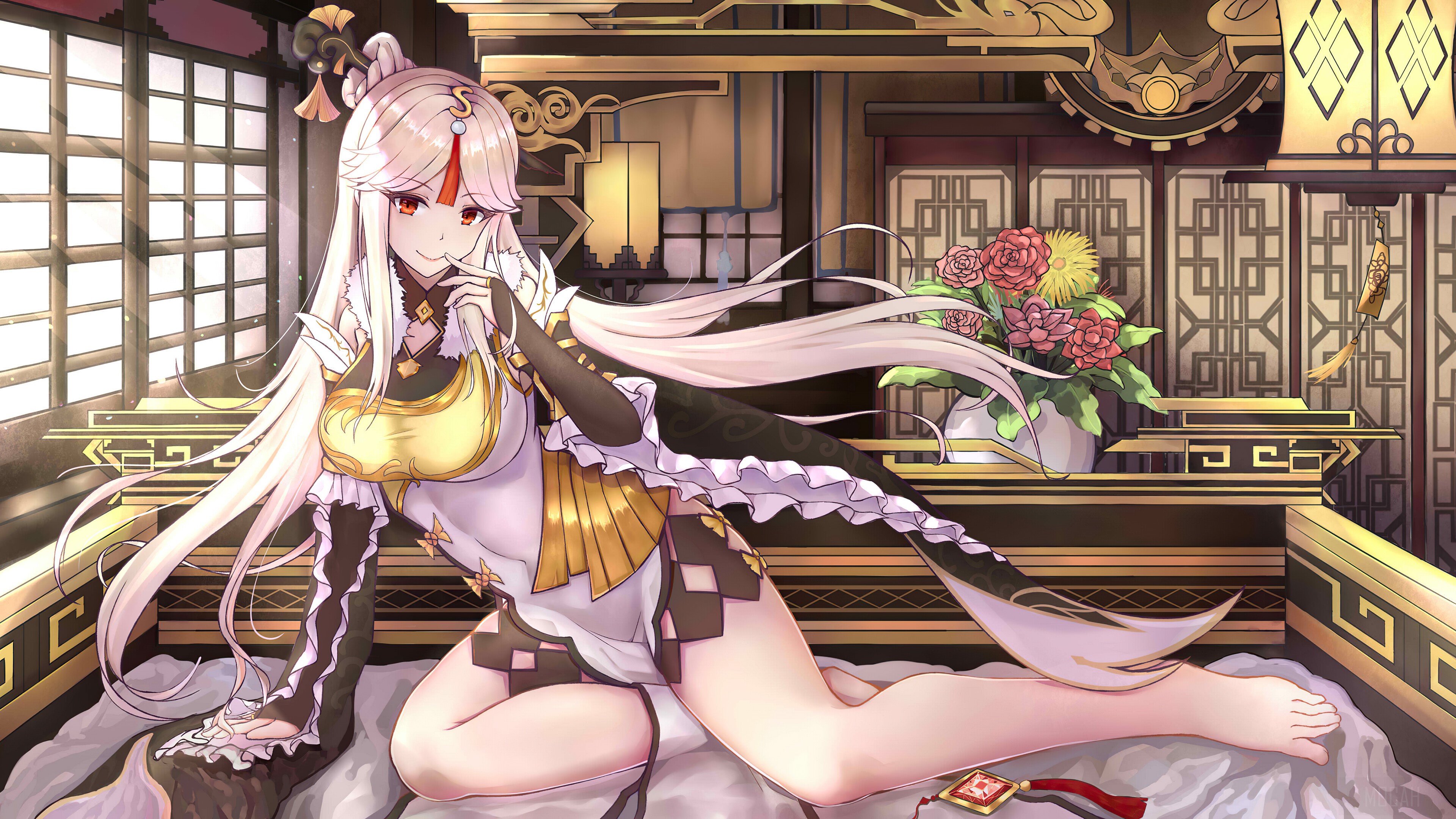 Ningguang from Genshin Impact in Elegant Pose 4K HD Wallpaper