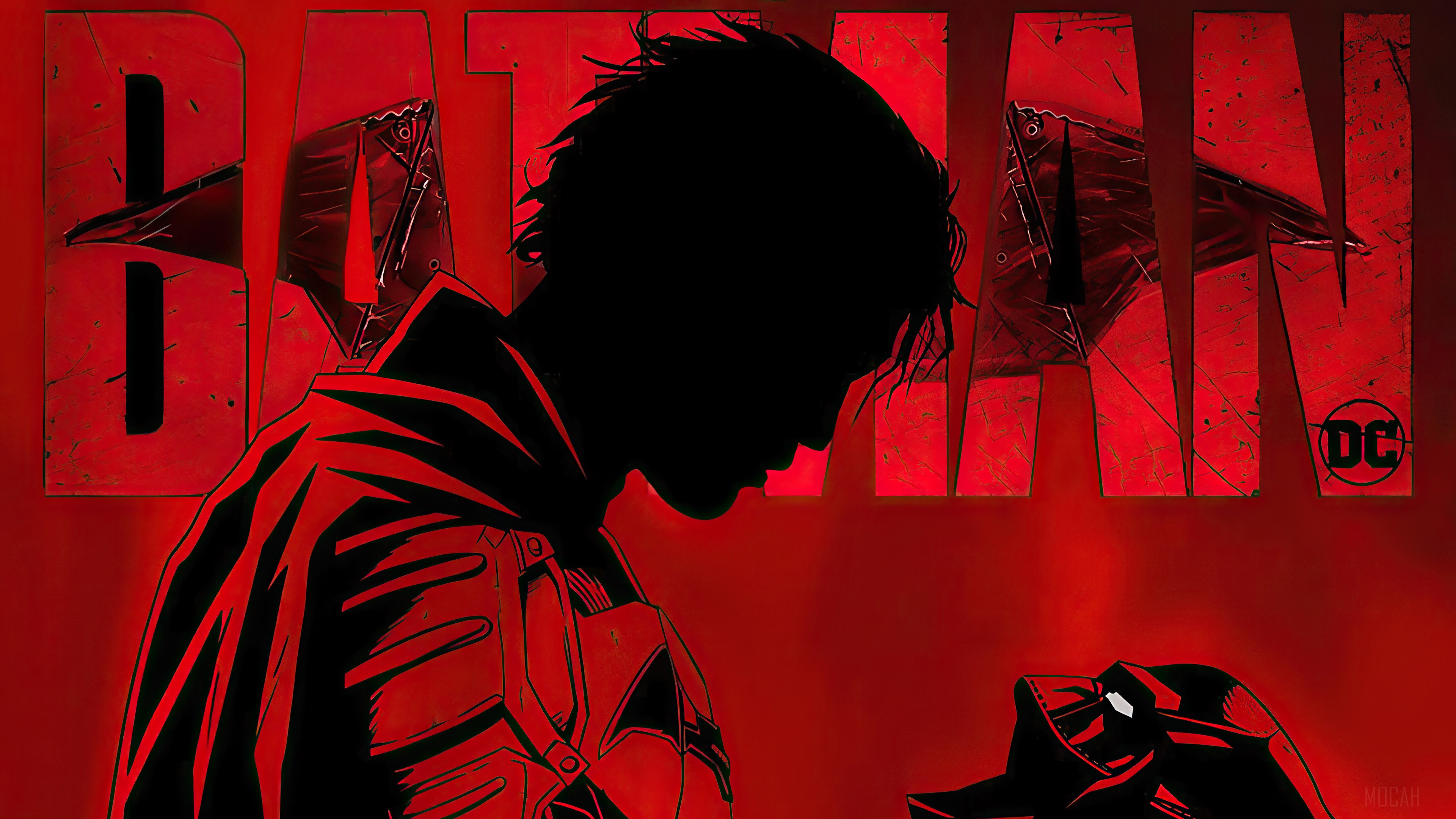 The Batman 2021 Red Silhouette 4K HD Wallpaper