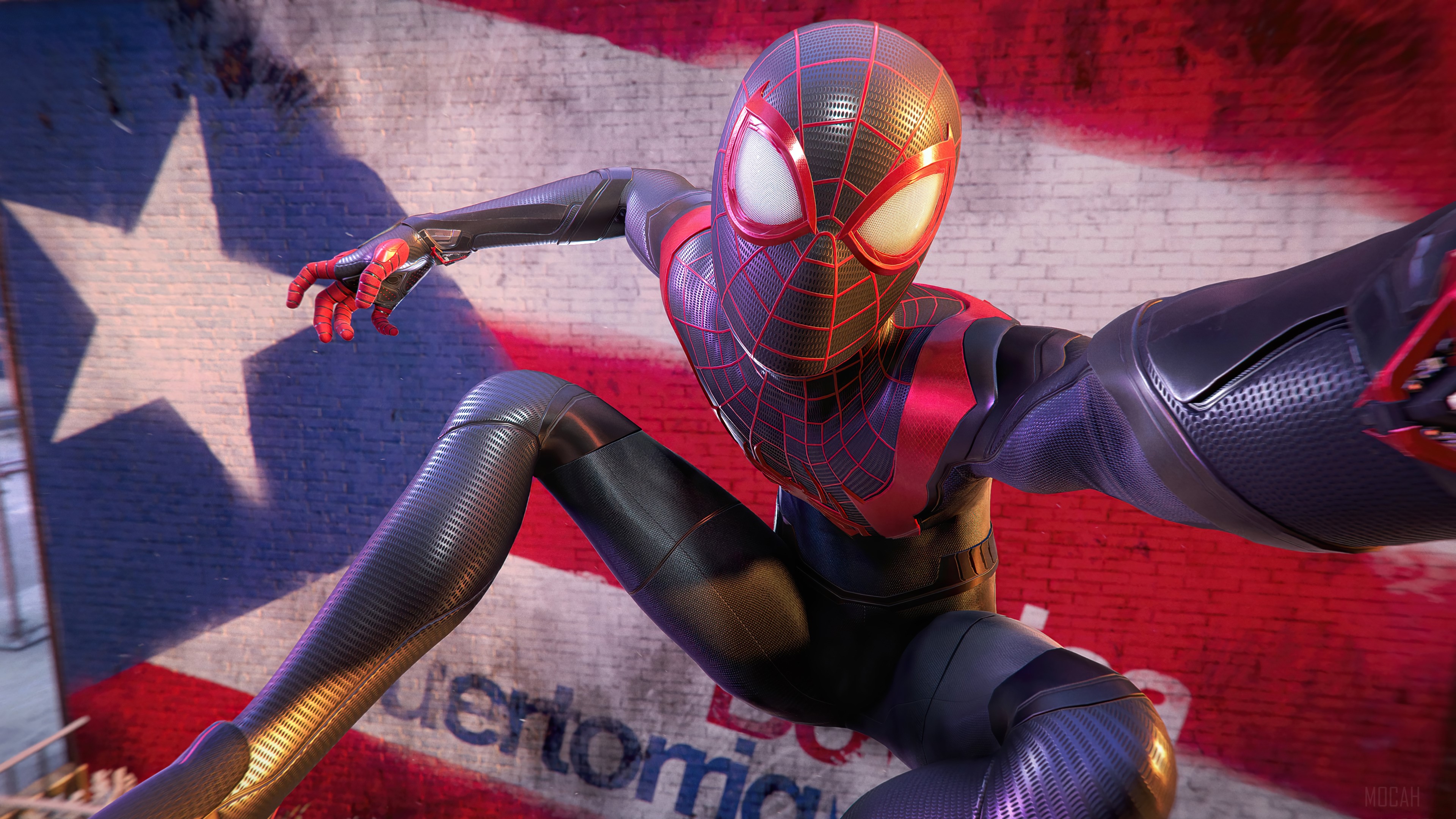 Miles Morales Spider-Man in Action 4K PS5 HD Wallpaper