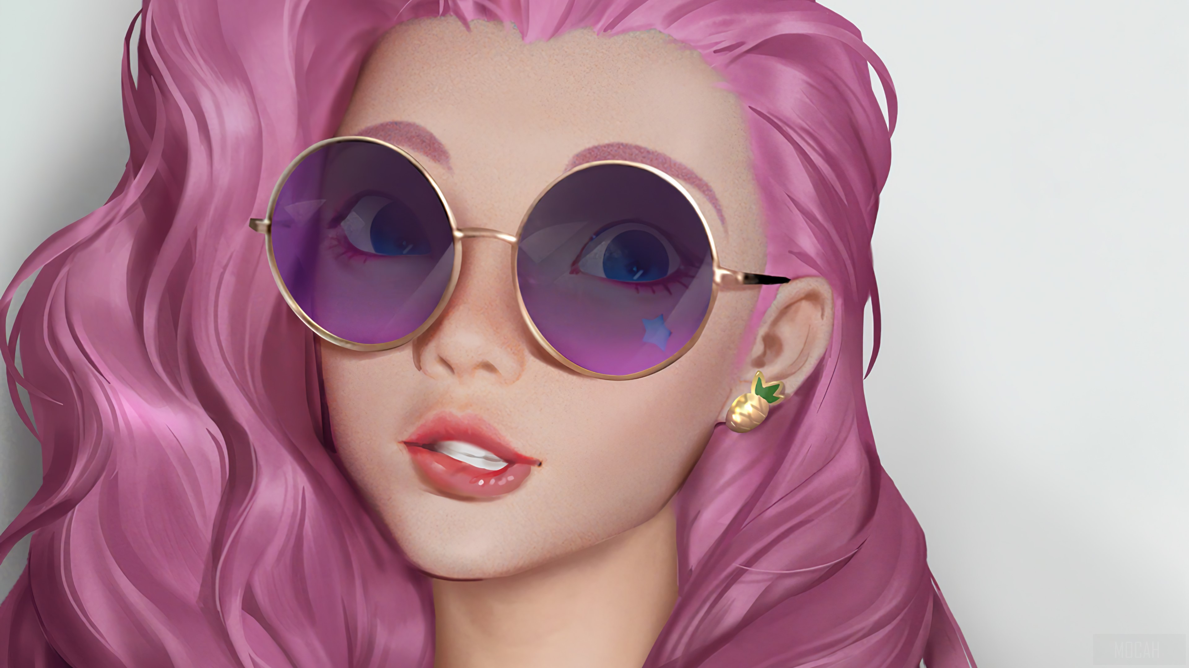 Seraphine from League of Legends with Purple Sunglasses 4K HD Wallpaper
