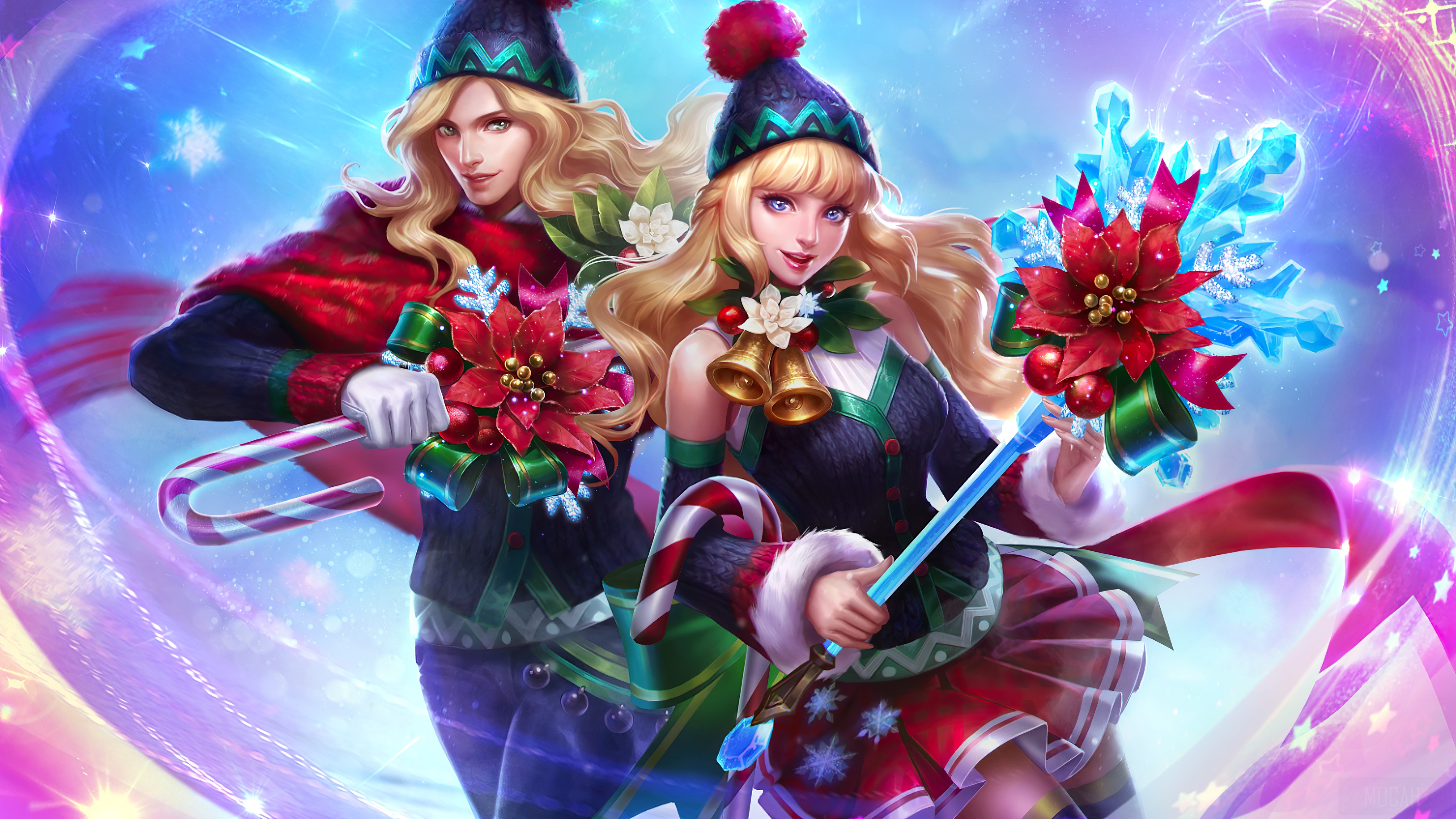 Mobile Legends Christmas Carnival Lancelot and Odette 4K HD Wallpaper