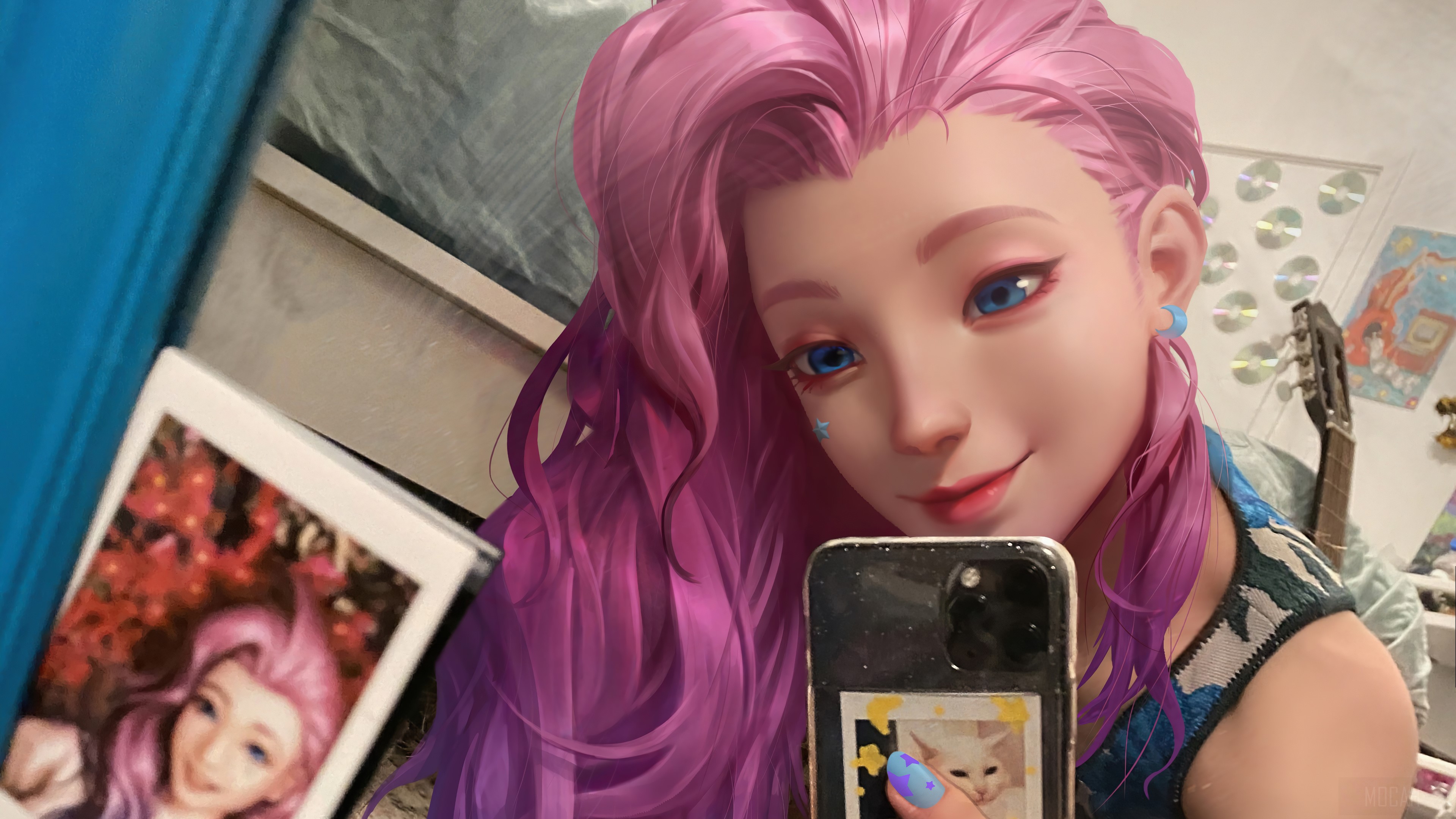 Seraphine from League of Legends taking a selfie HD Wallpaper
