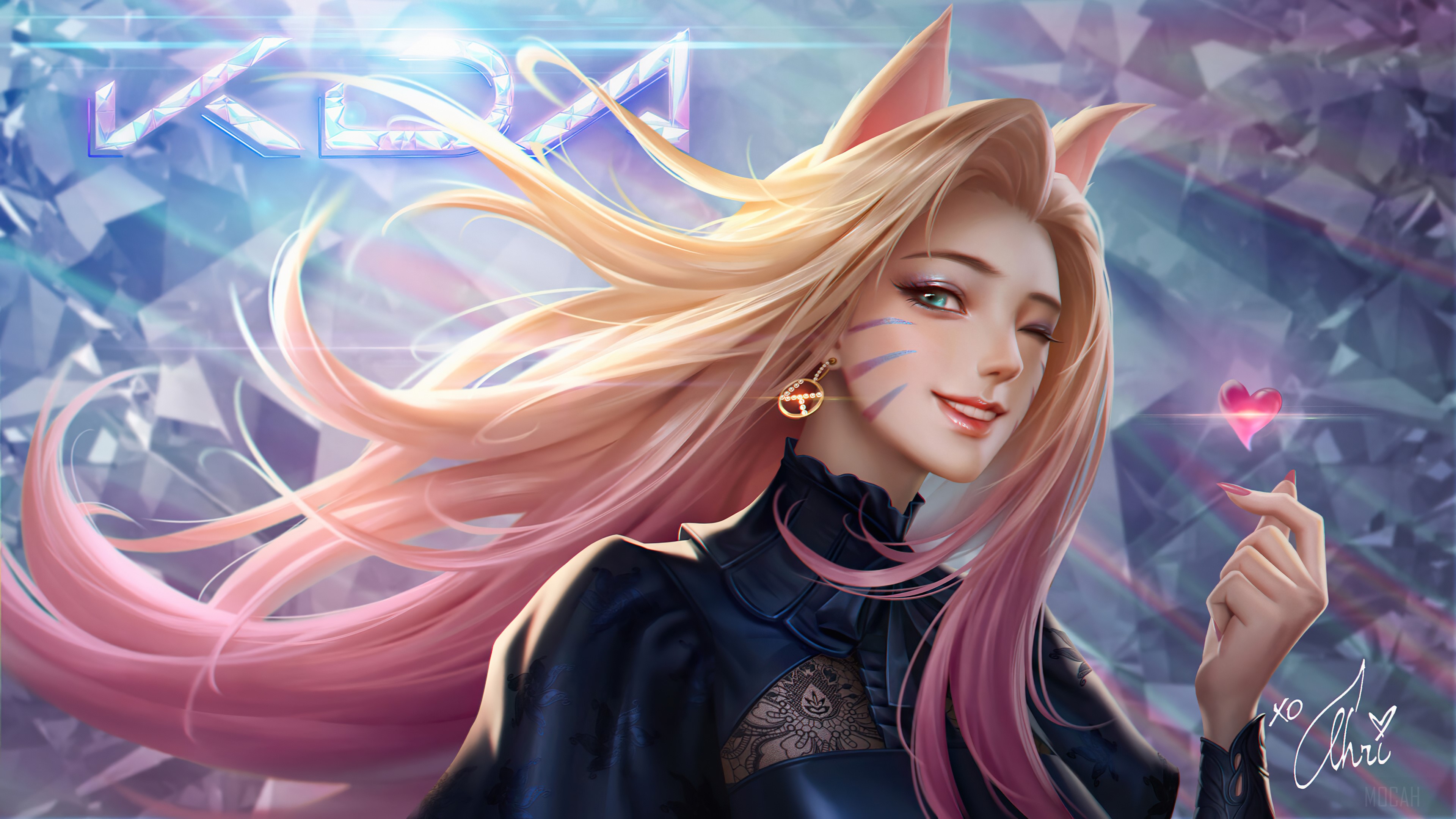 Ahri from League of Legends KDA 4K HD Wallpaper