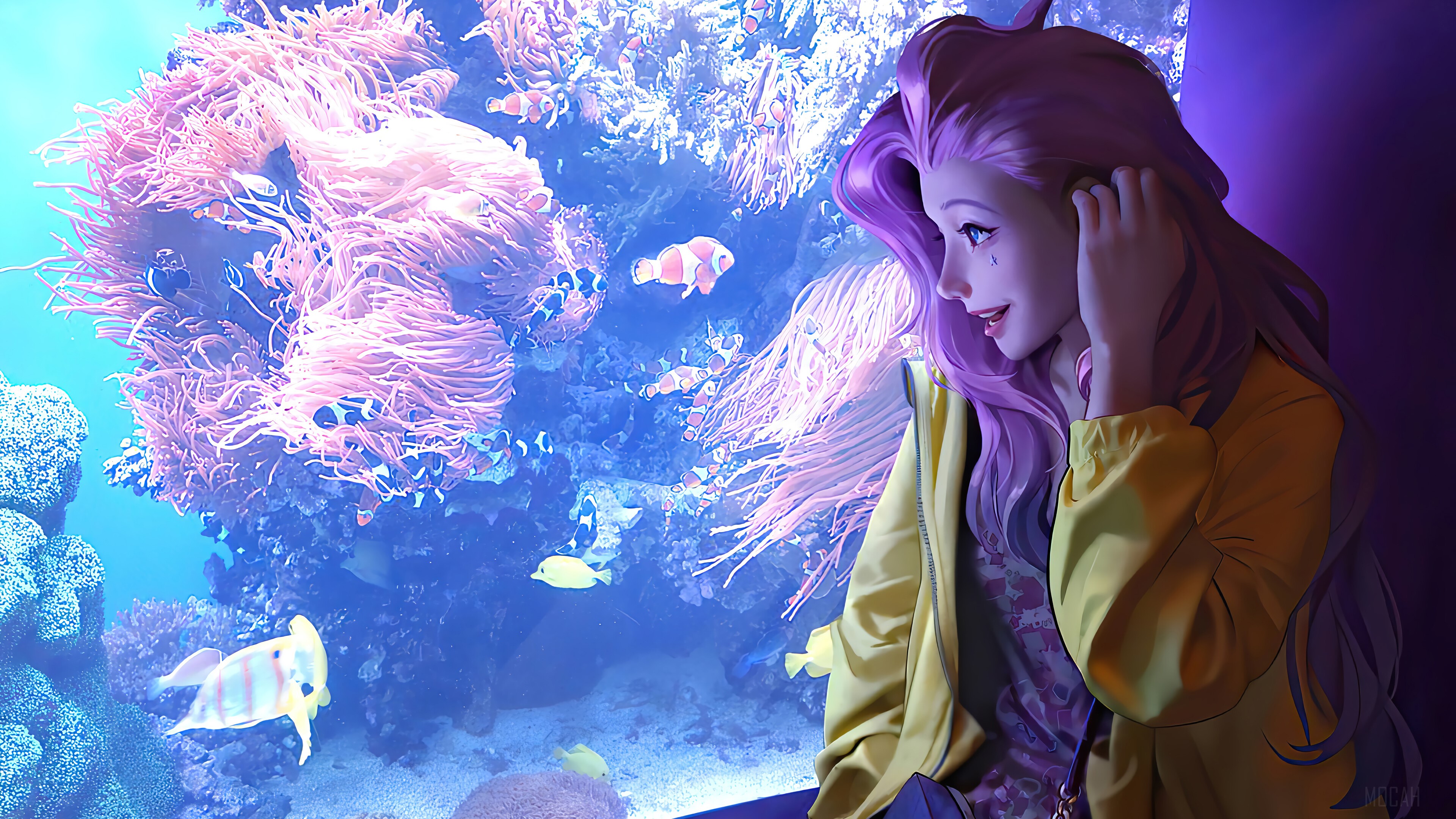 Seraphine from League of Legends at Aquarium 4K HD Wallpaper
