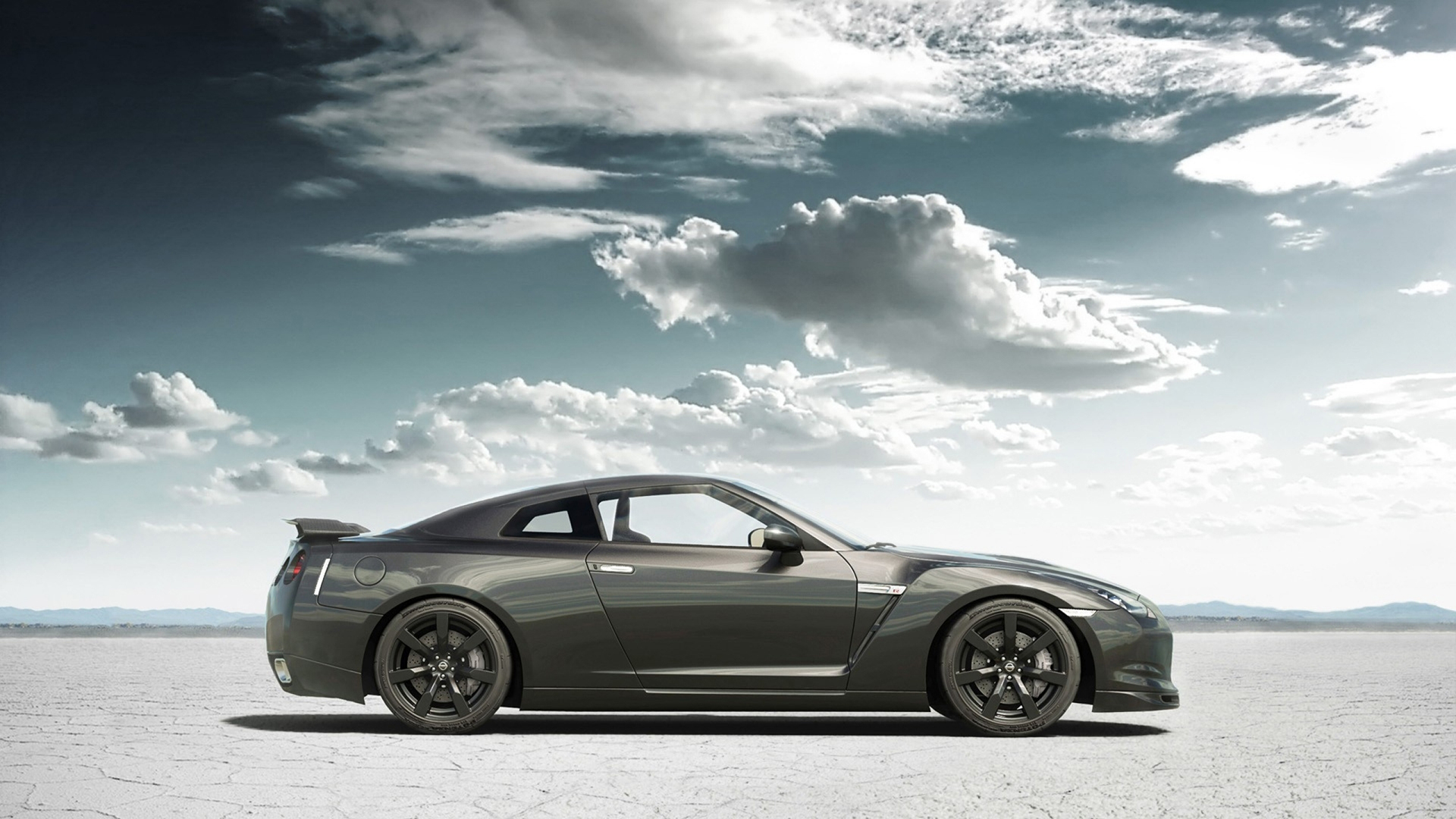Nissan GT-R in a Desert Landscape HD Wallpaper