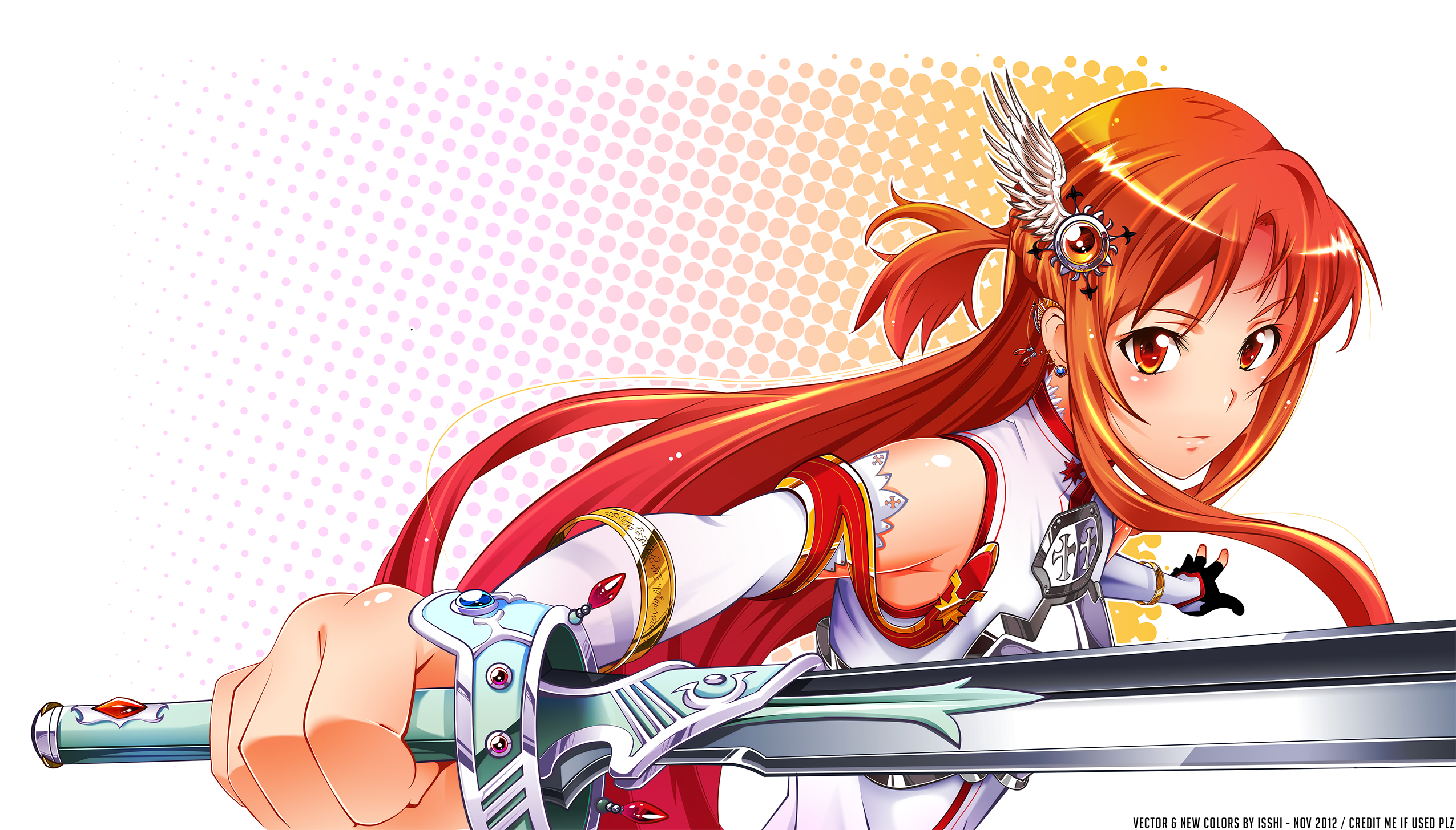 Asuna Yuuki from Sword Art Online holding a sword HD Wallpaper