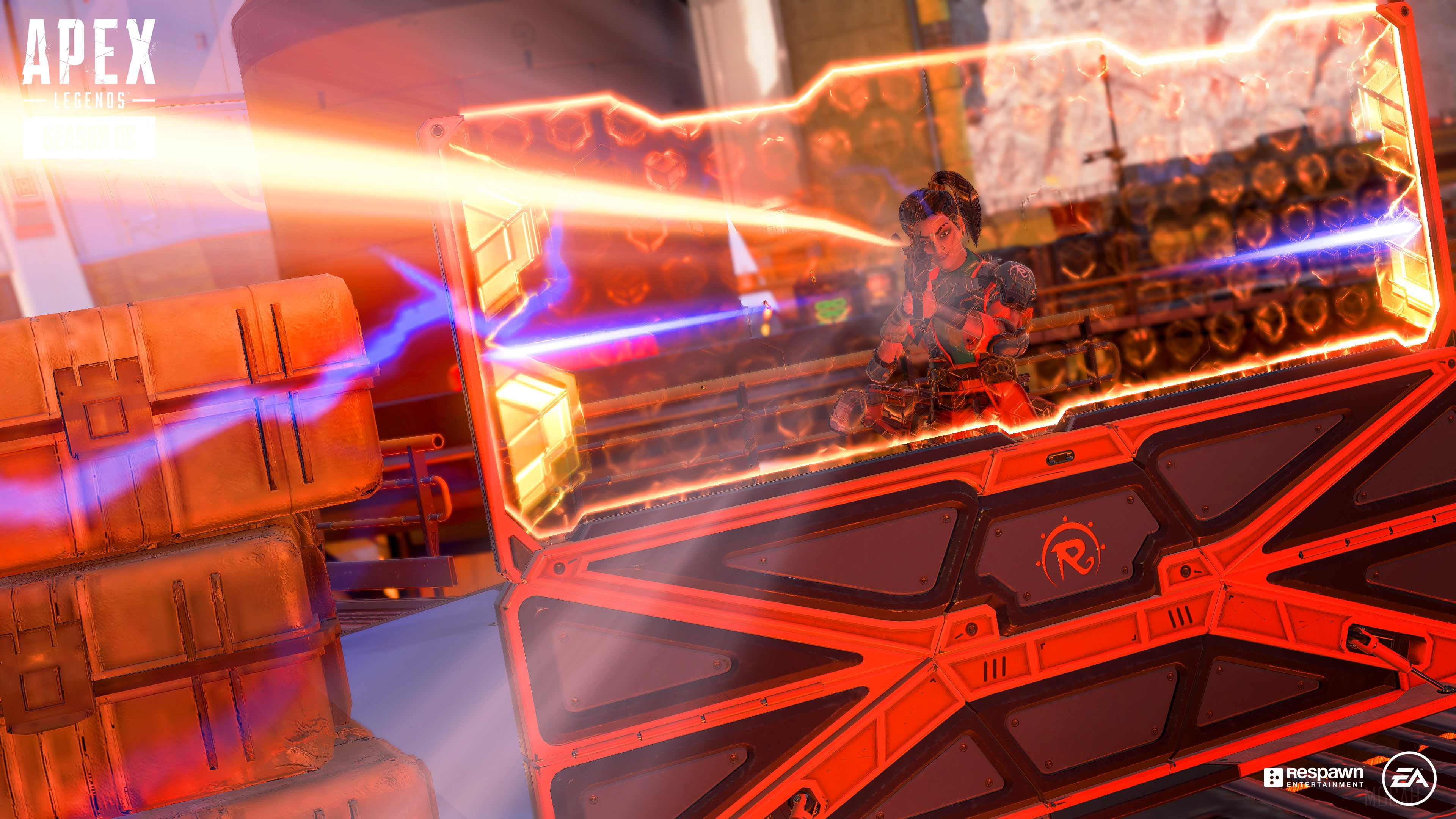 Rampart from Apex Legends with energy shields HD Wallpaper
