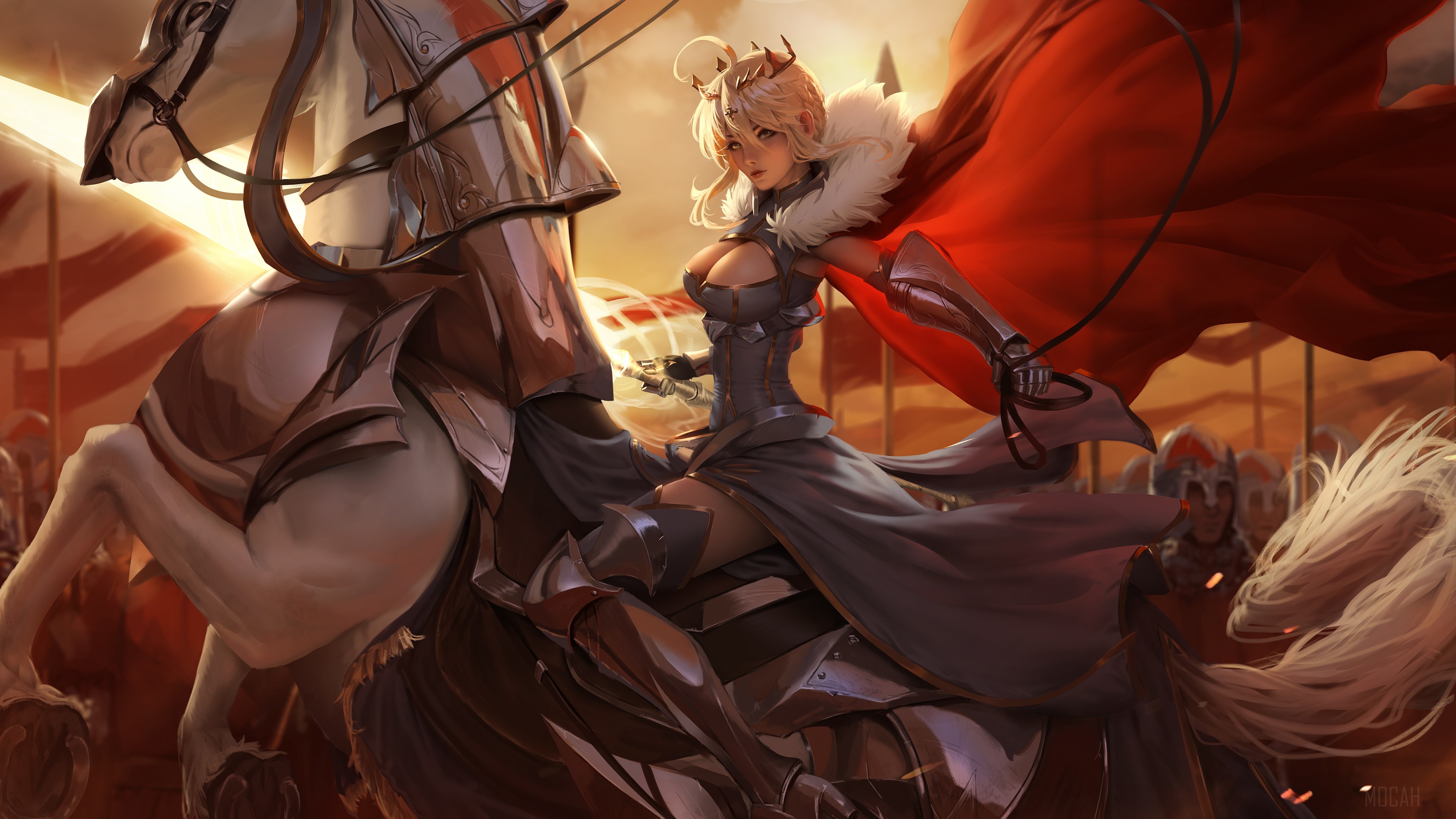 Artoria Pendragon Cavalry Charge Fate Grand Order 4K HD Wallpaper