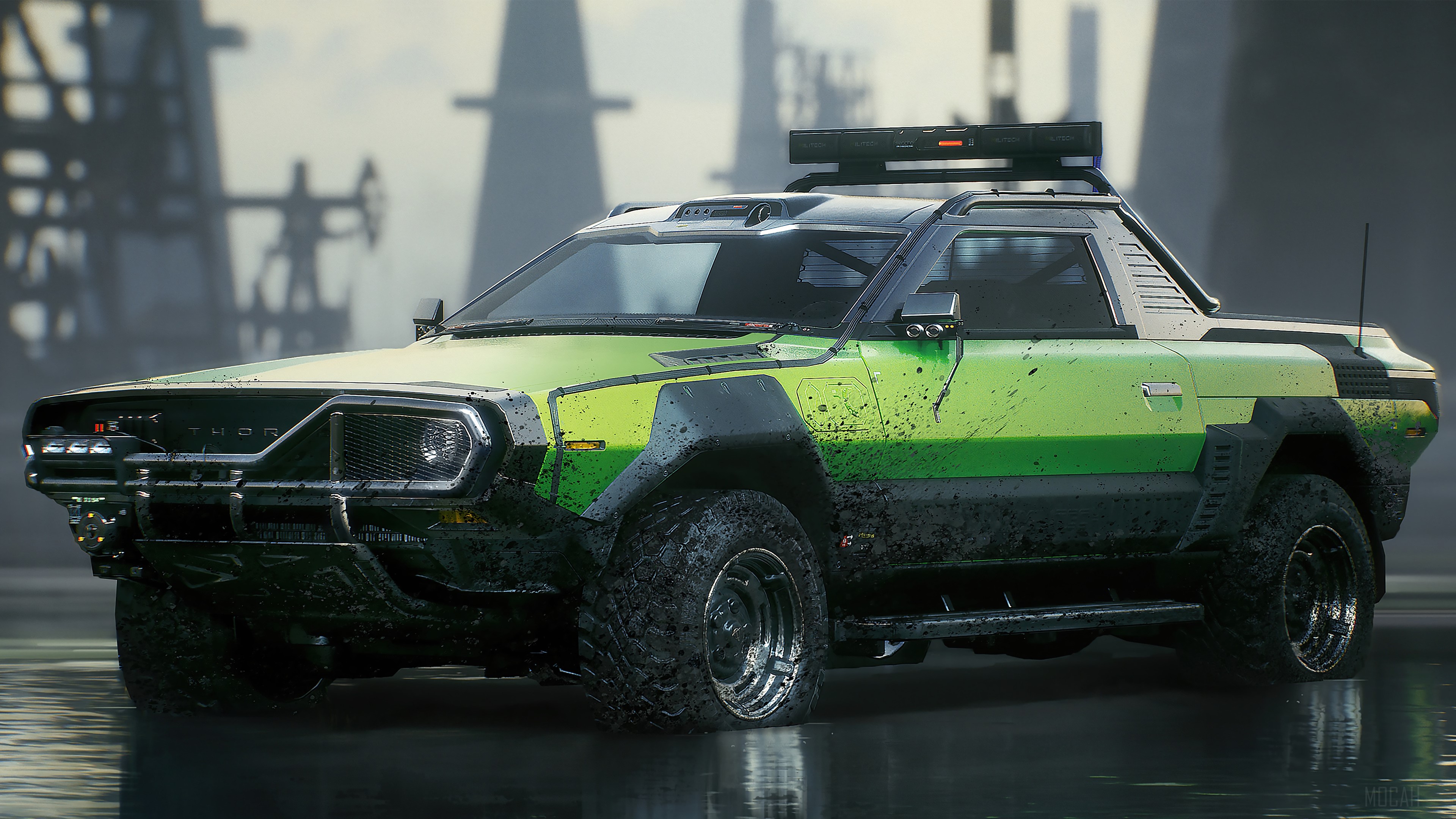 Cyberpunk 2077 Thor Sports Car 4K HD Wallpaper