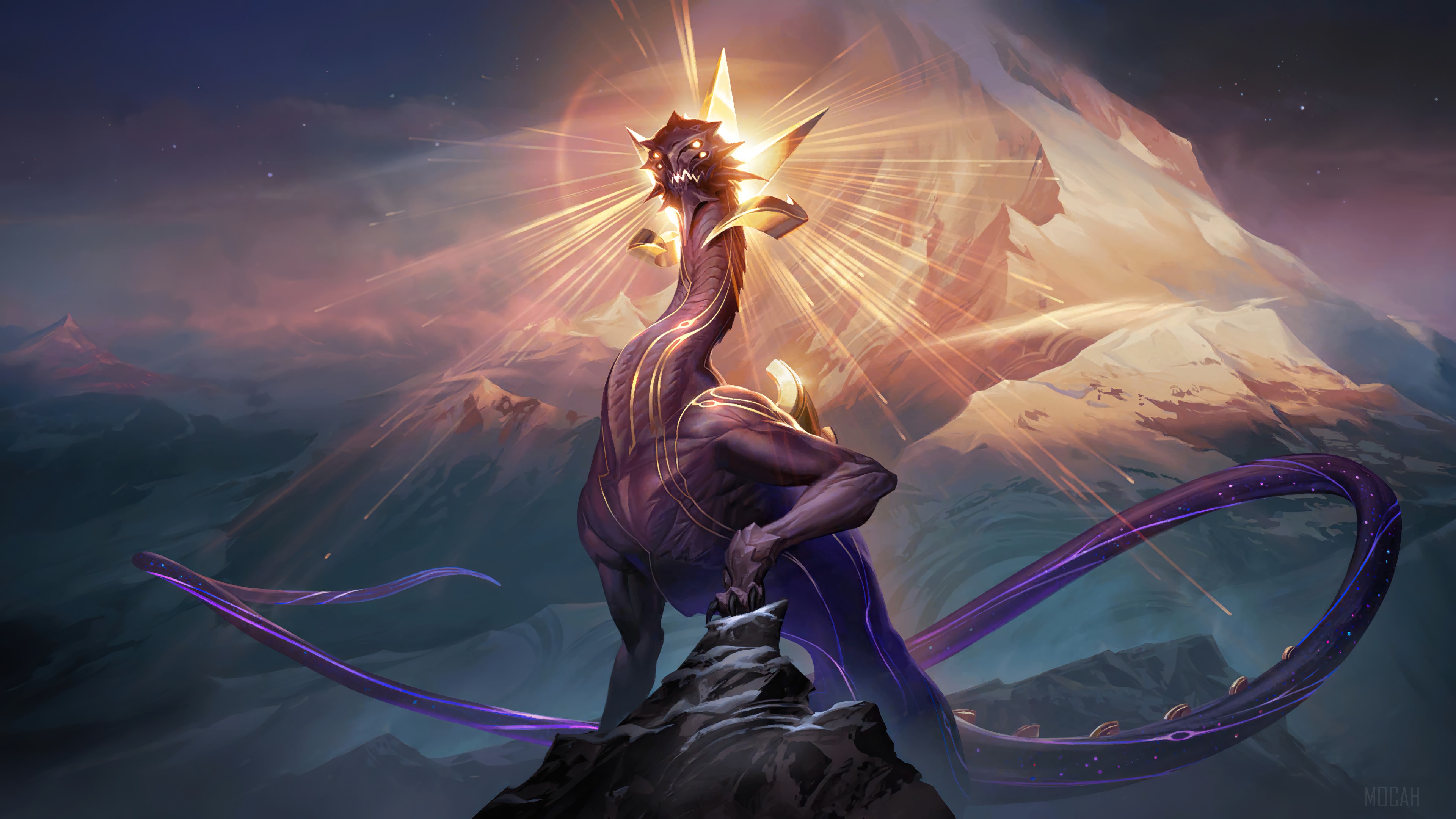 Eclipse Dragon from Legends of Runeterra 4K HD Wallpaper