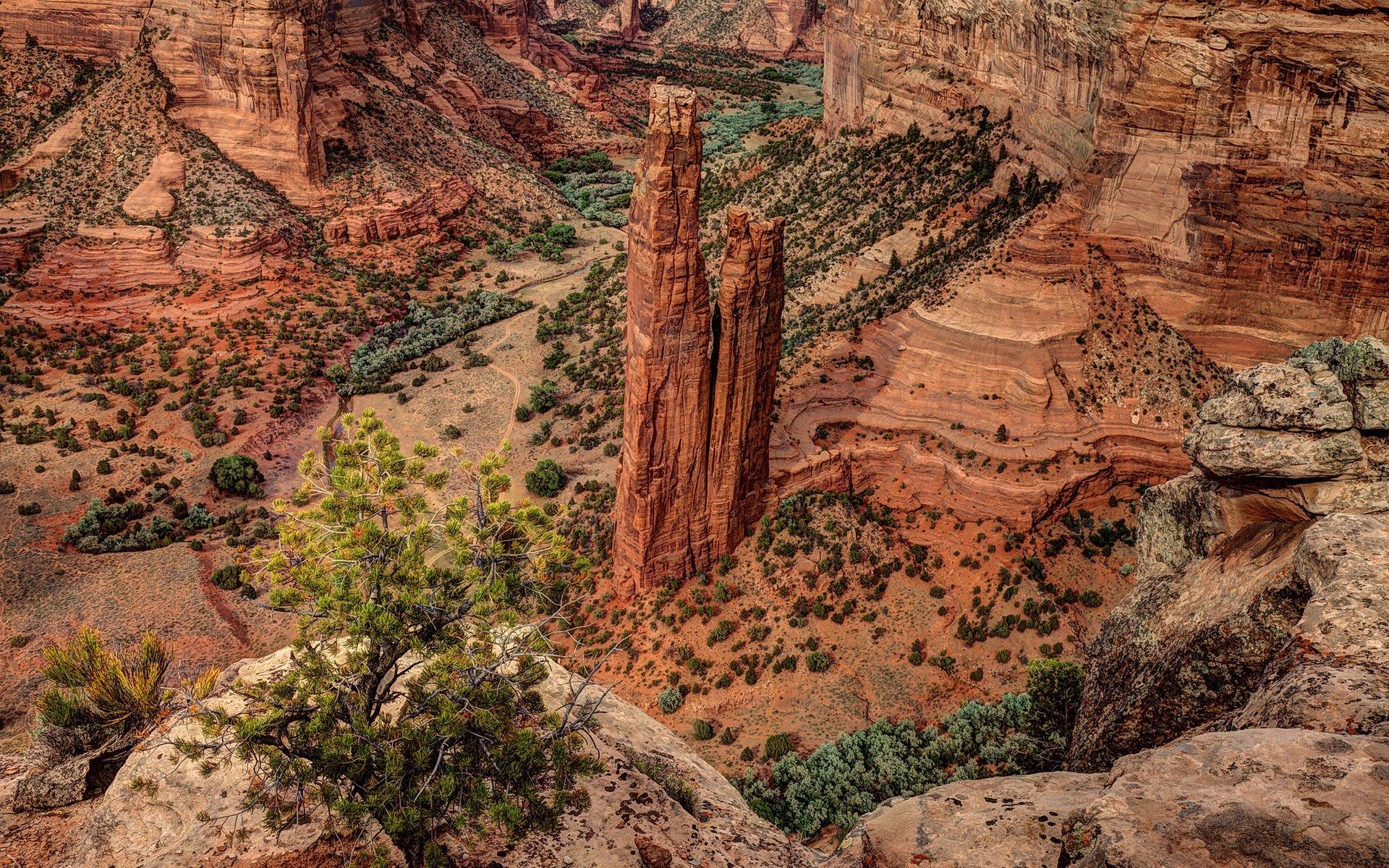 Spider Rock in Canyon de Chelly National Monument HD Wallpaper