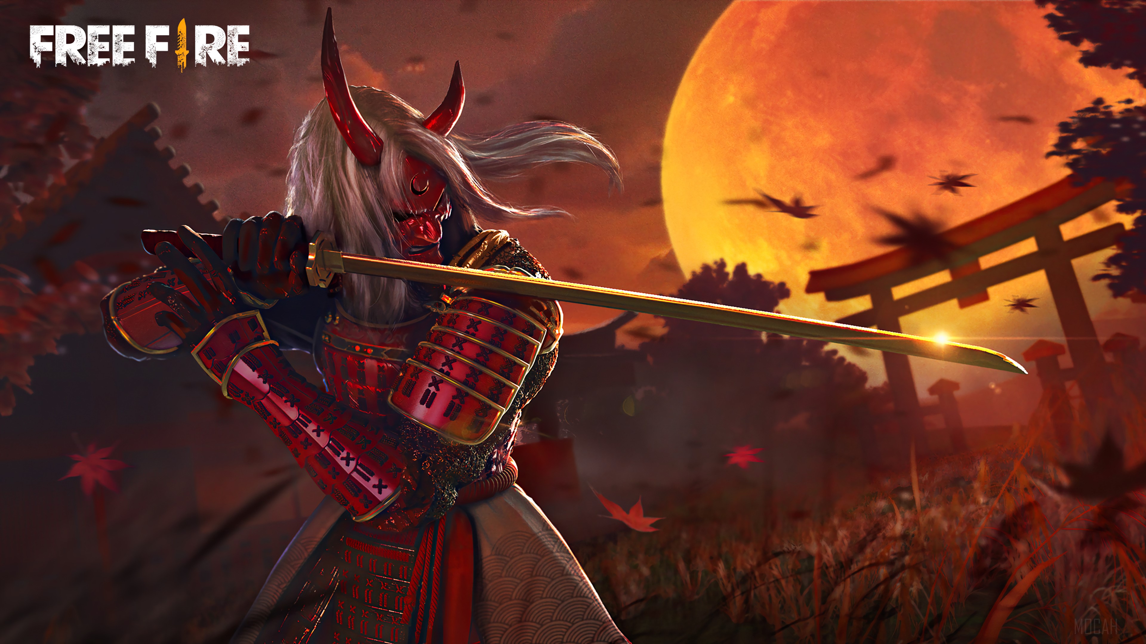 Garena Free Fire Samurai with Katana 4K HD Wallpaper