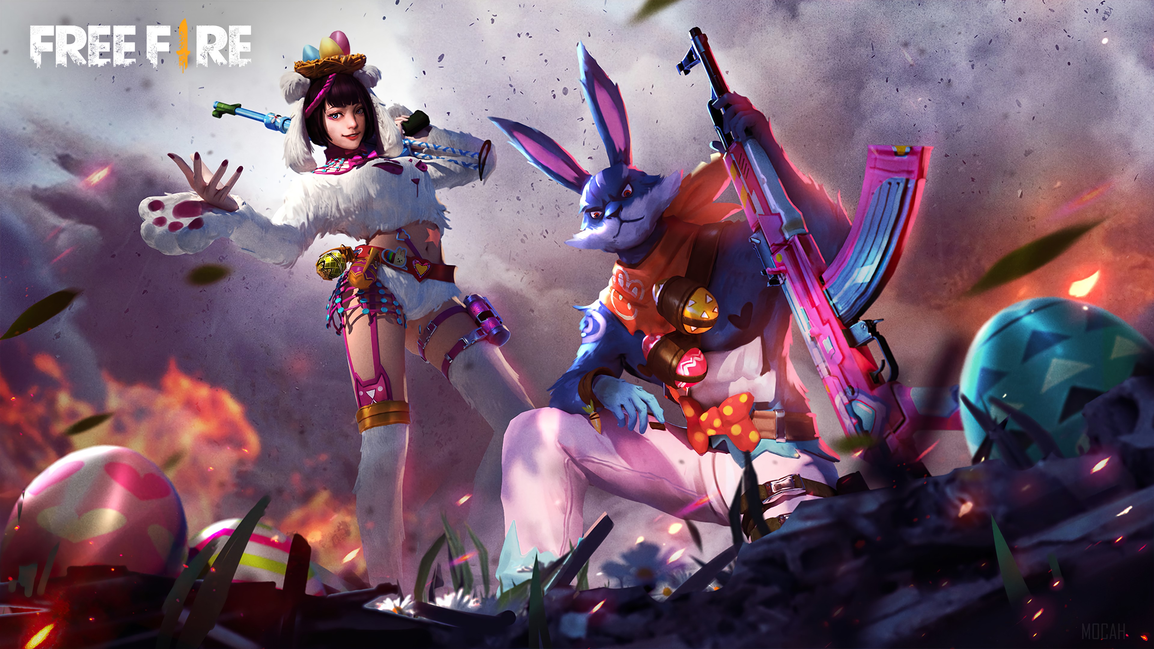 Free Fire Bunny Skins 4K HD Wallpaper