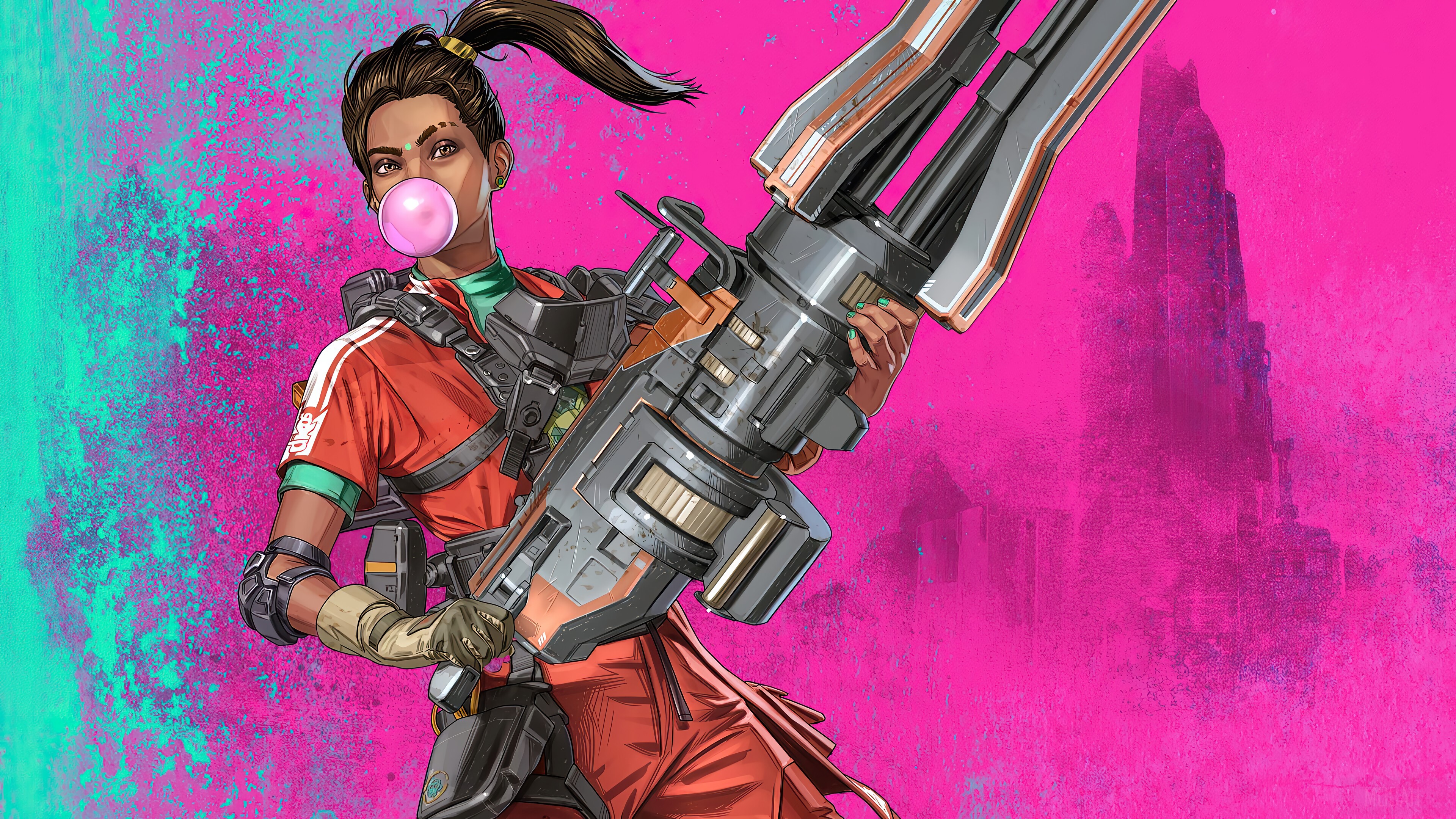 Rampart from Apex Legends with Heavy Weapon 4K HD Wallpaper