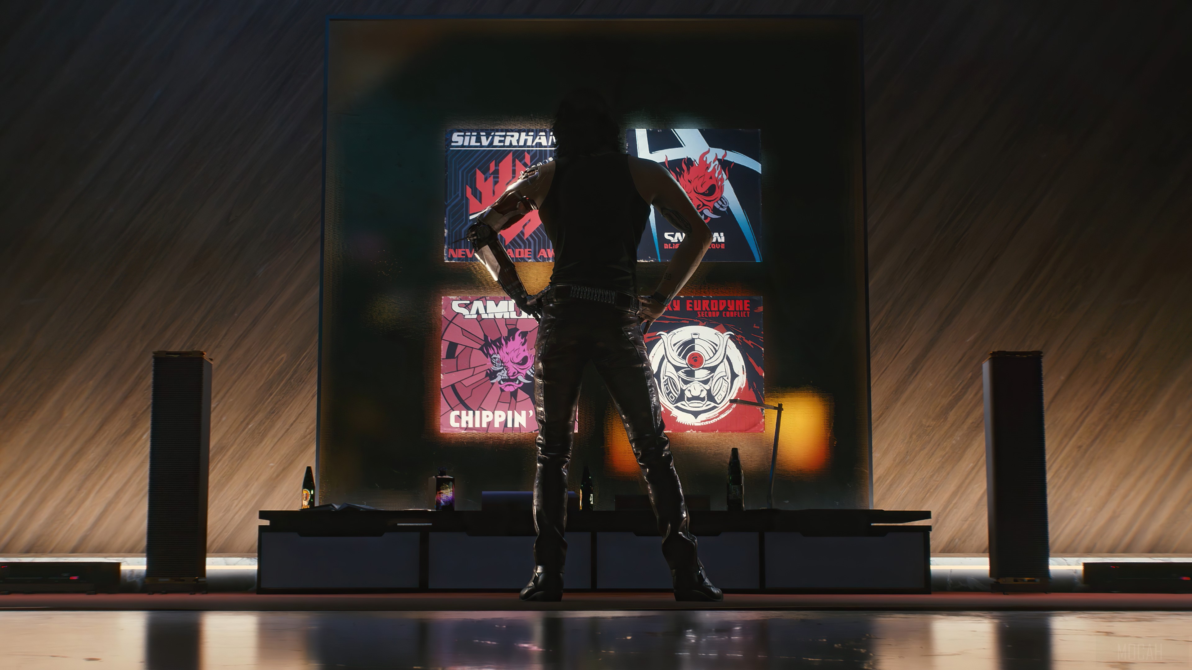 Johnny Silverhand from Cyberpunk 2077 with Samurai posters HD Wallpaper
