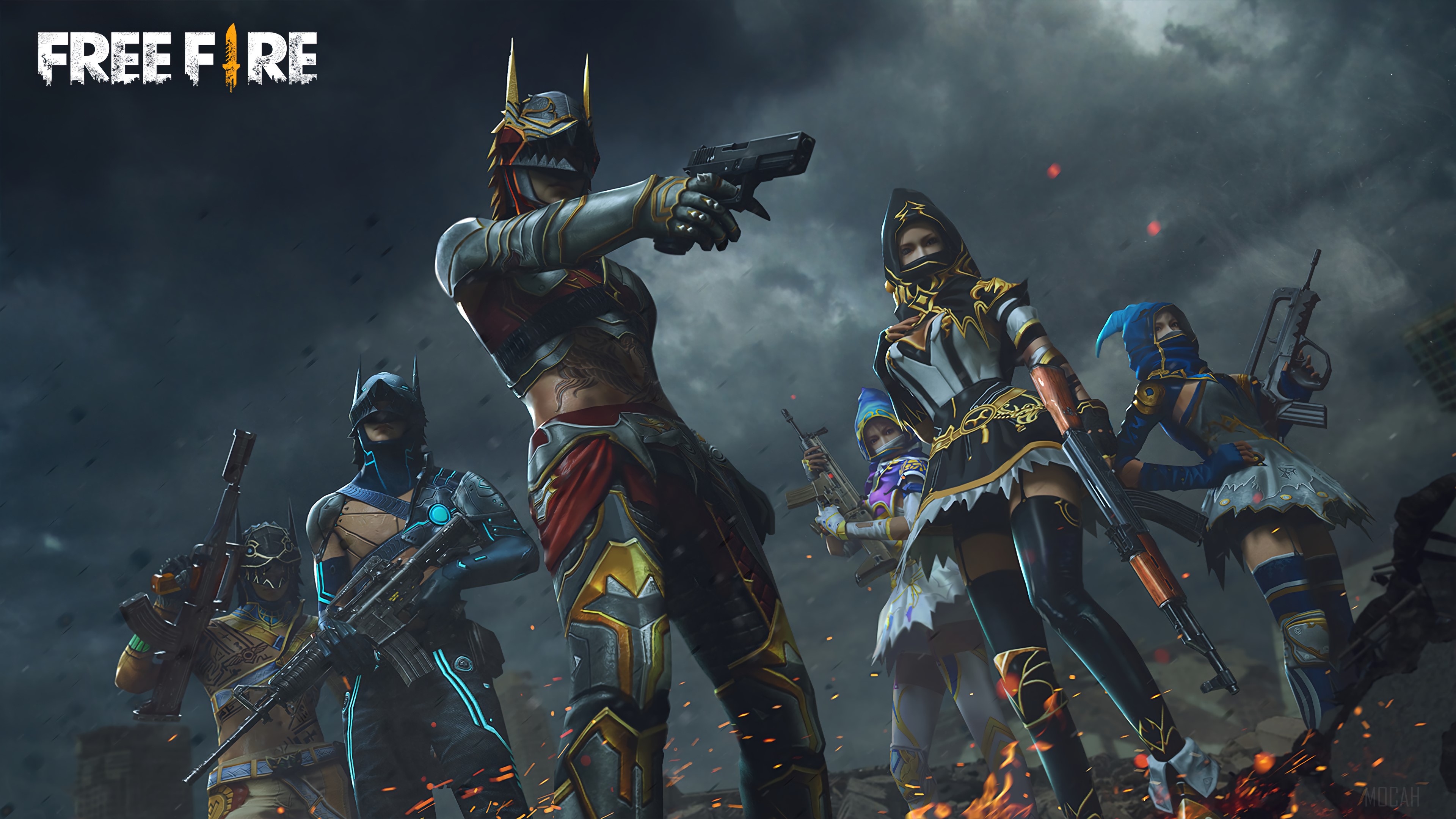 Garena Free Fire Battle Royale Skins 4K HD Wallpaper