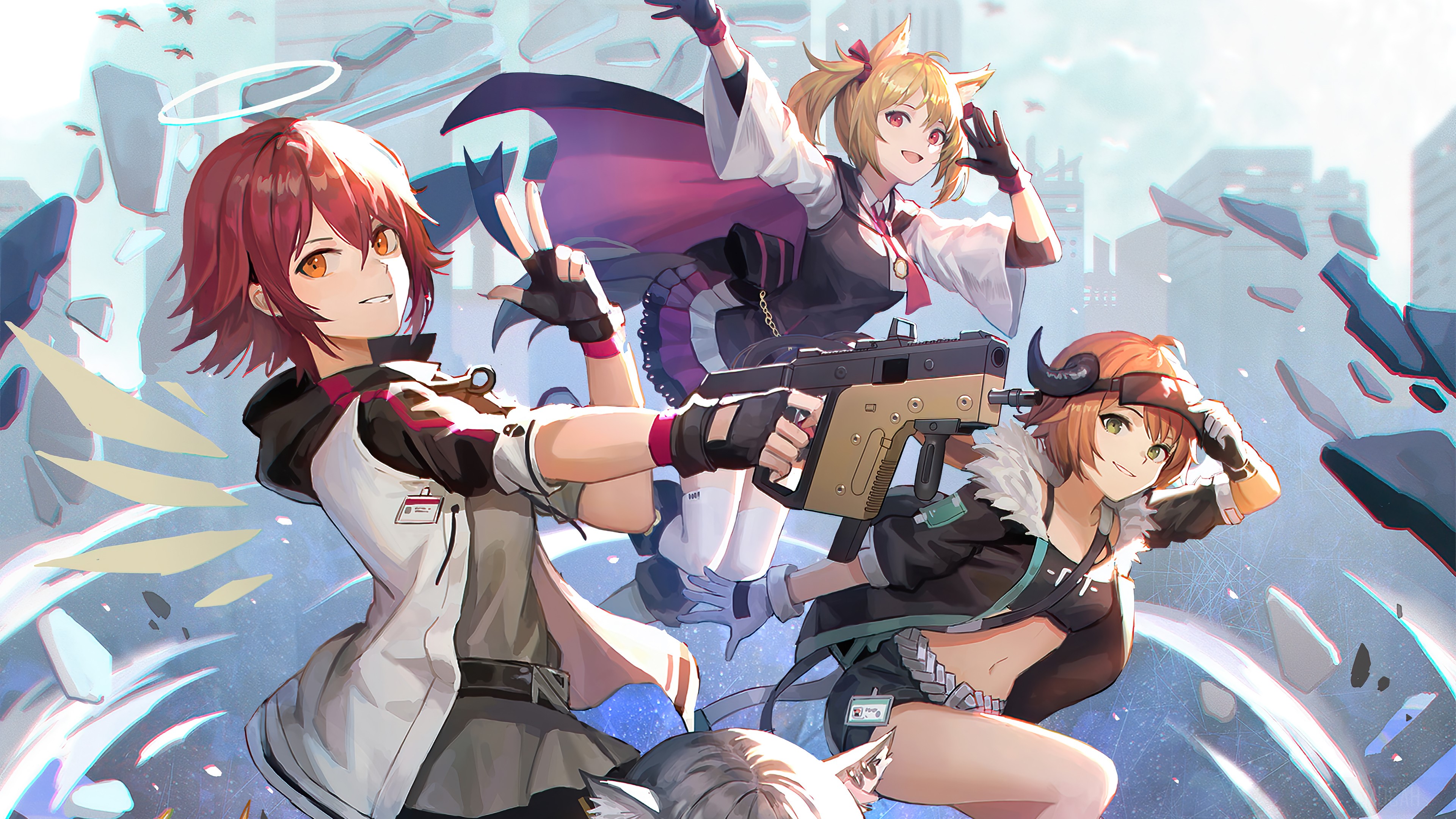 Anime girls with guns from Arknights 4K HD Wallpaper