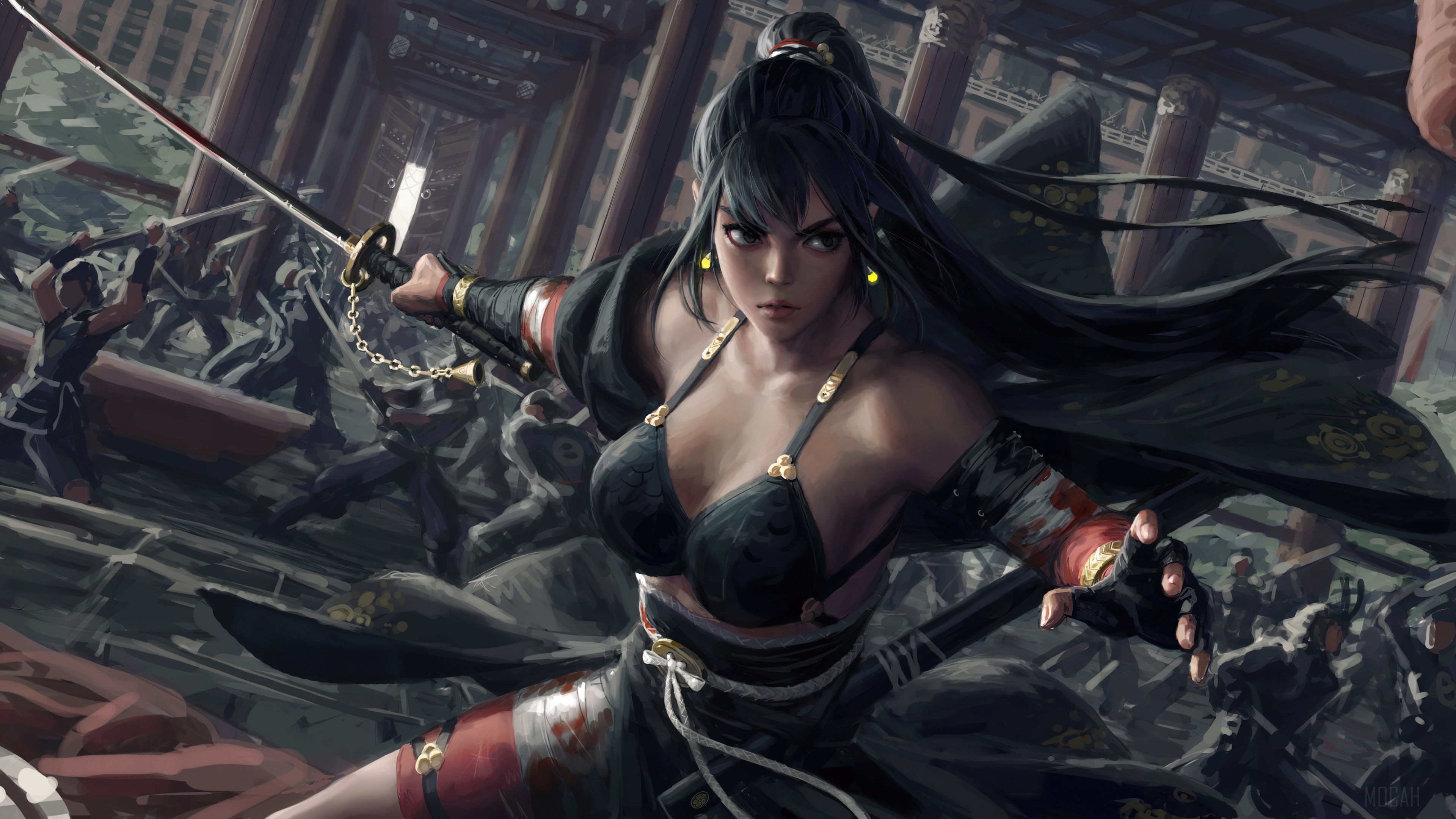 Warrior Girl in Battle 4K HD Wallpaper