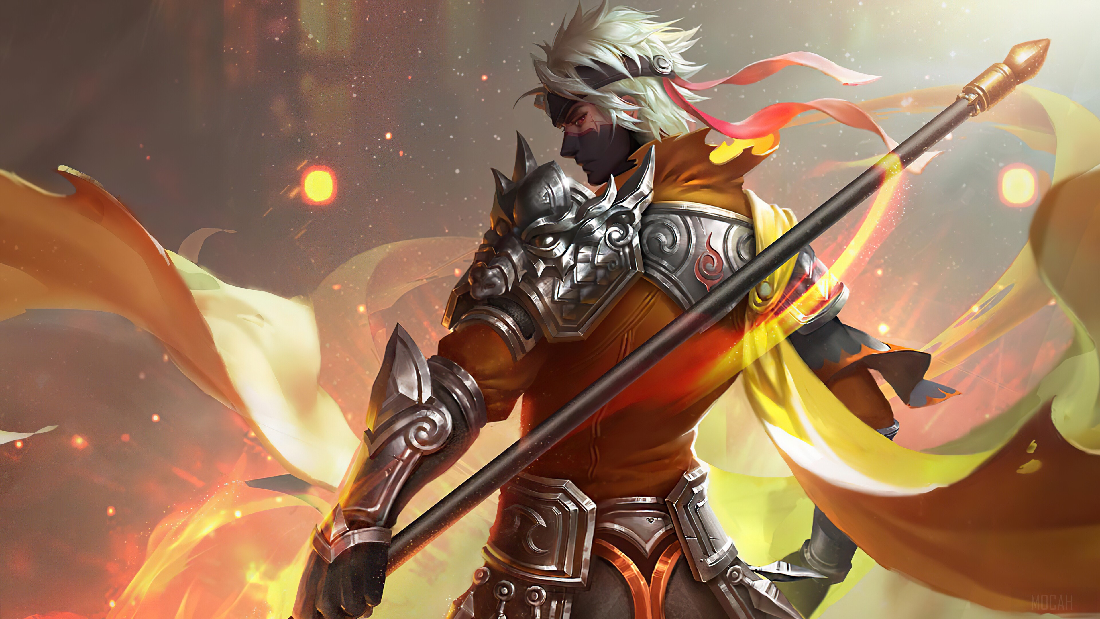 Fantasy Warrior with Staff HD Wallpaper