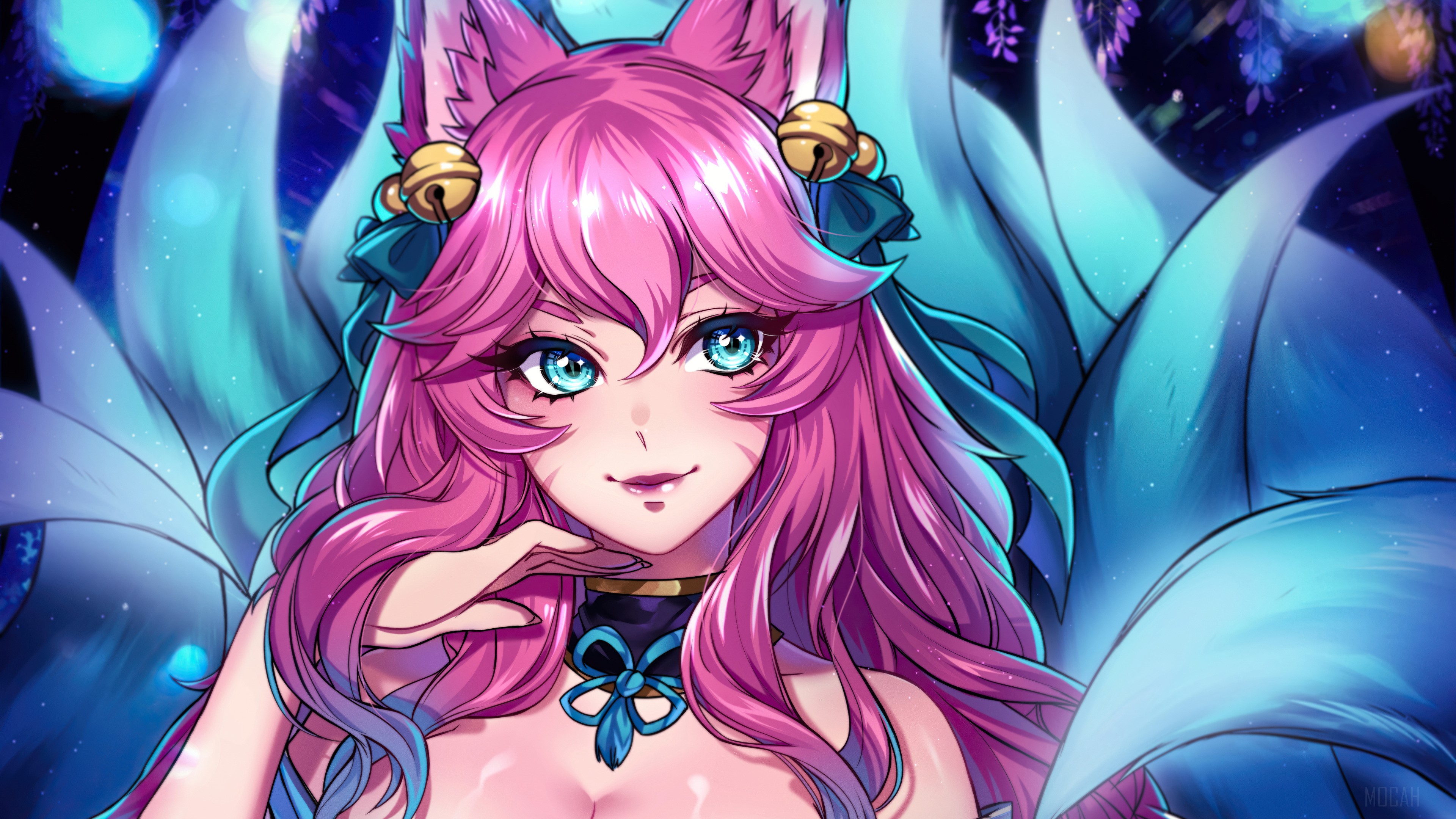 Ahri from League of Legends Spirit Blossom Art 4K HD Wallpaper
